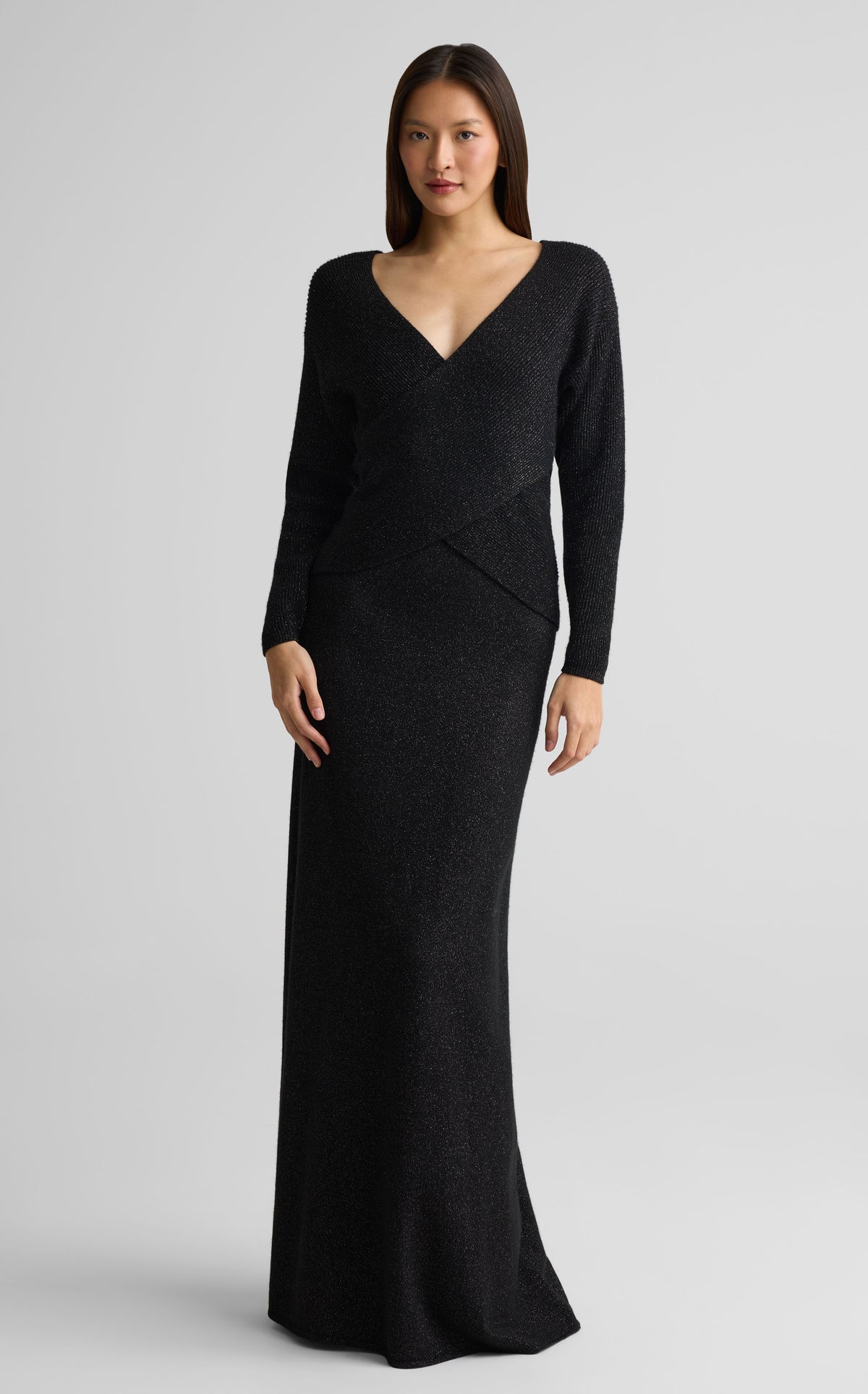 Sweater In Wool Cashmere Metallic Blend