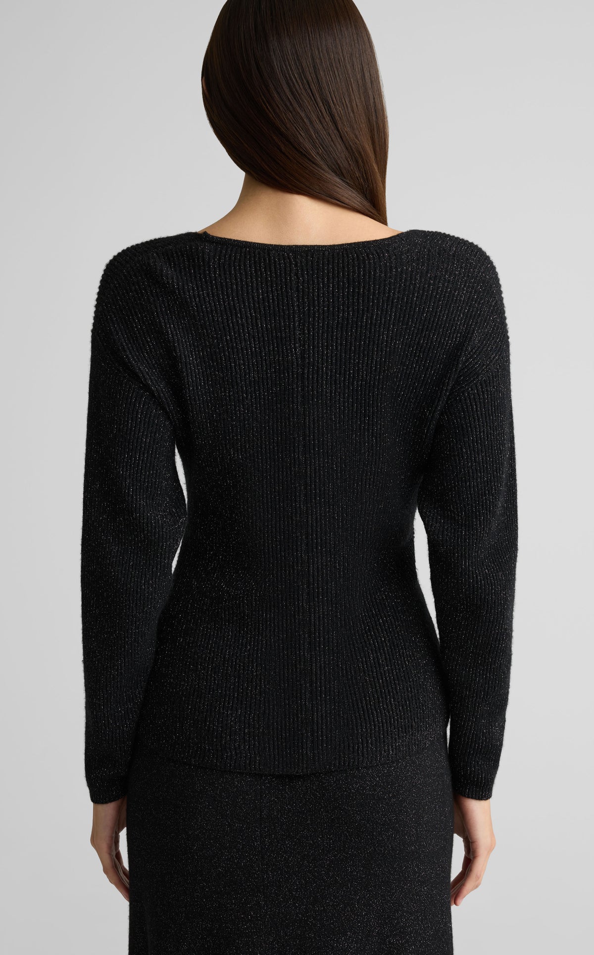 Sweater In Wool Cashmere Metallic Blend