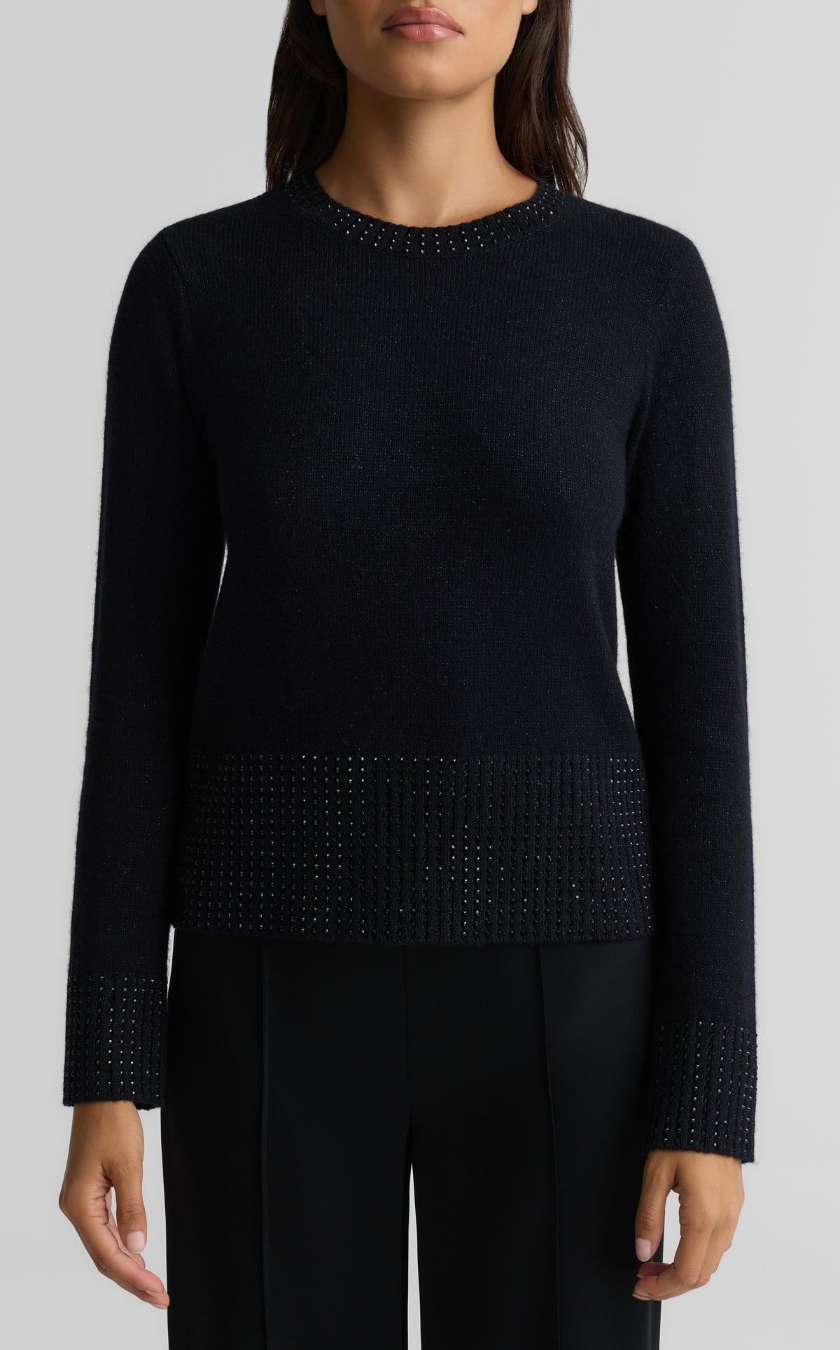 Embellished Crew Neck Sweater