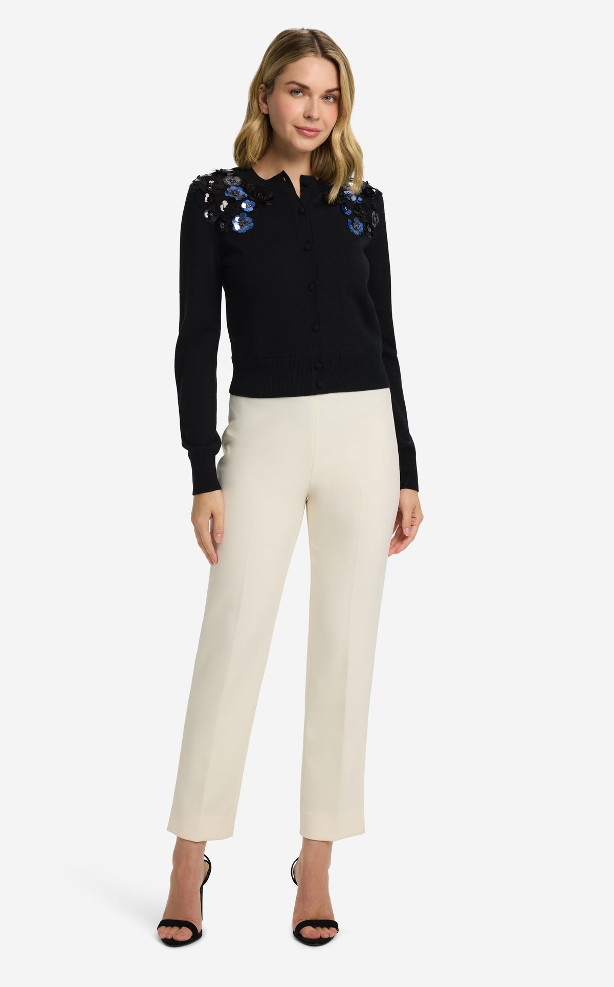 Cardigan in Floral Beaded Knit