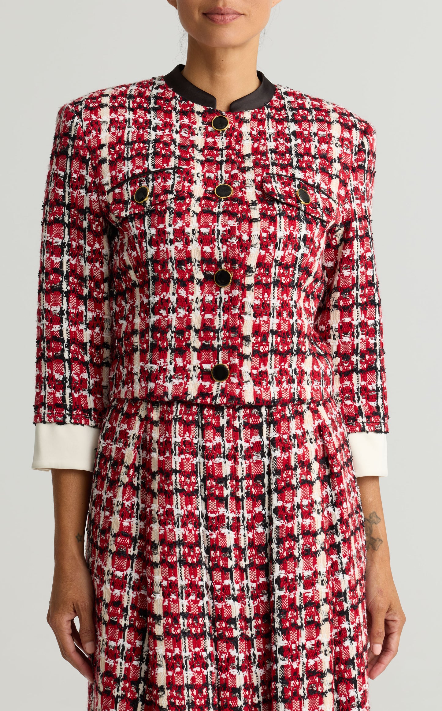 Soft Plaid Knit Jacket