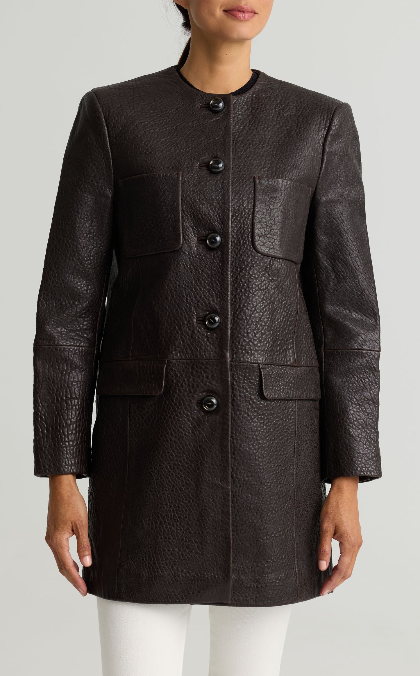 Vintage Edge Leather Coat
