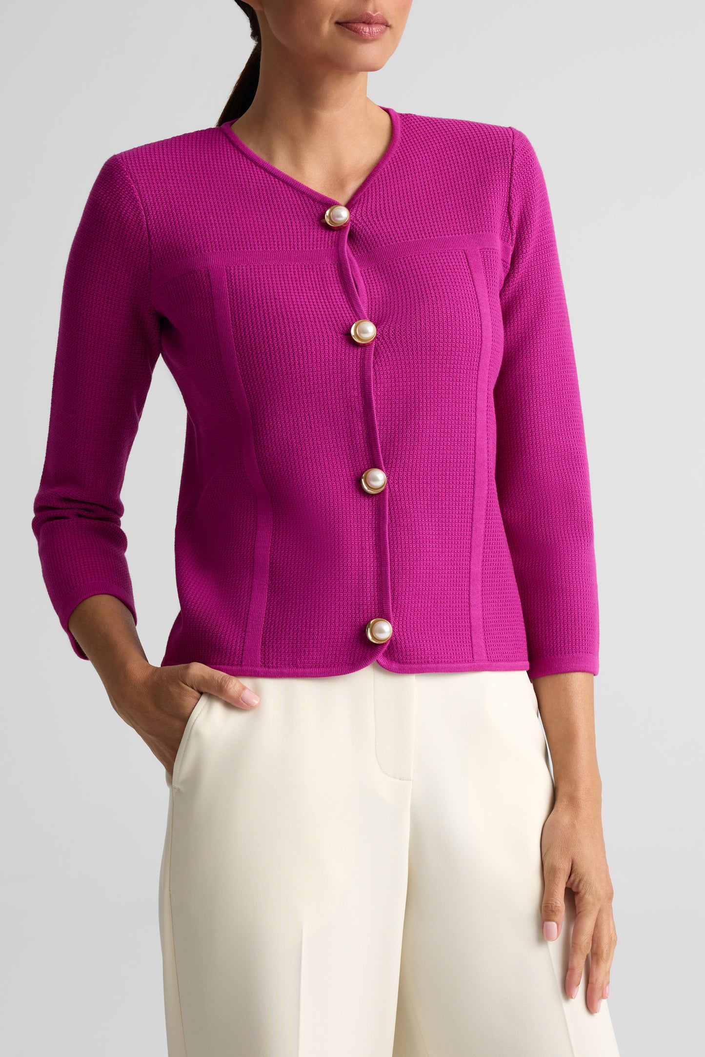 Stretch Piqué Knit Jacket