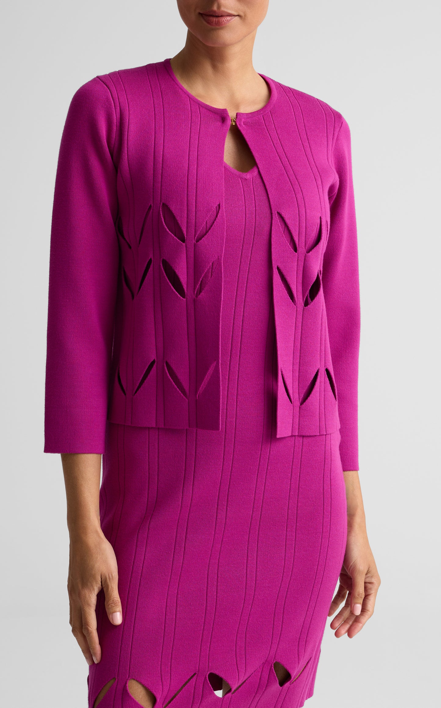 Knit Cutout Detail Jacket