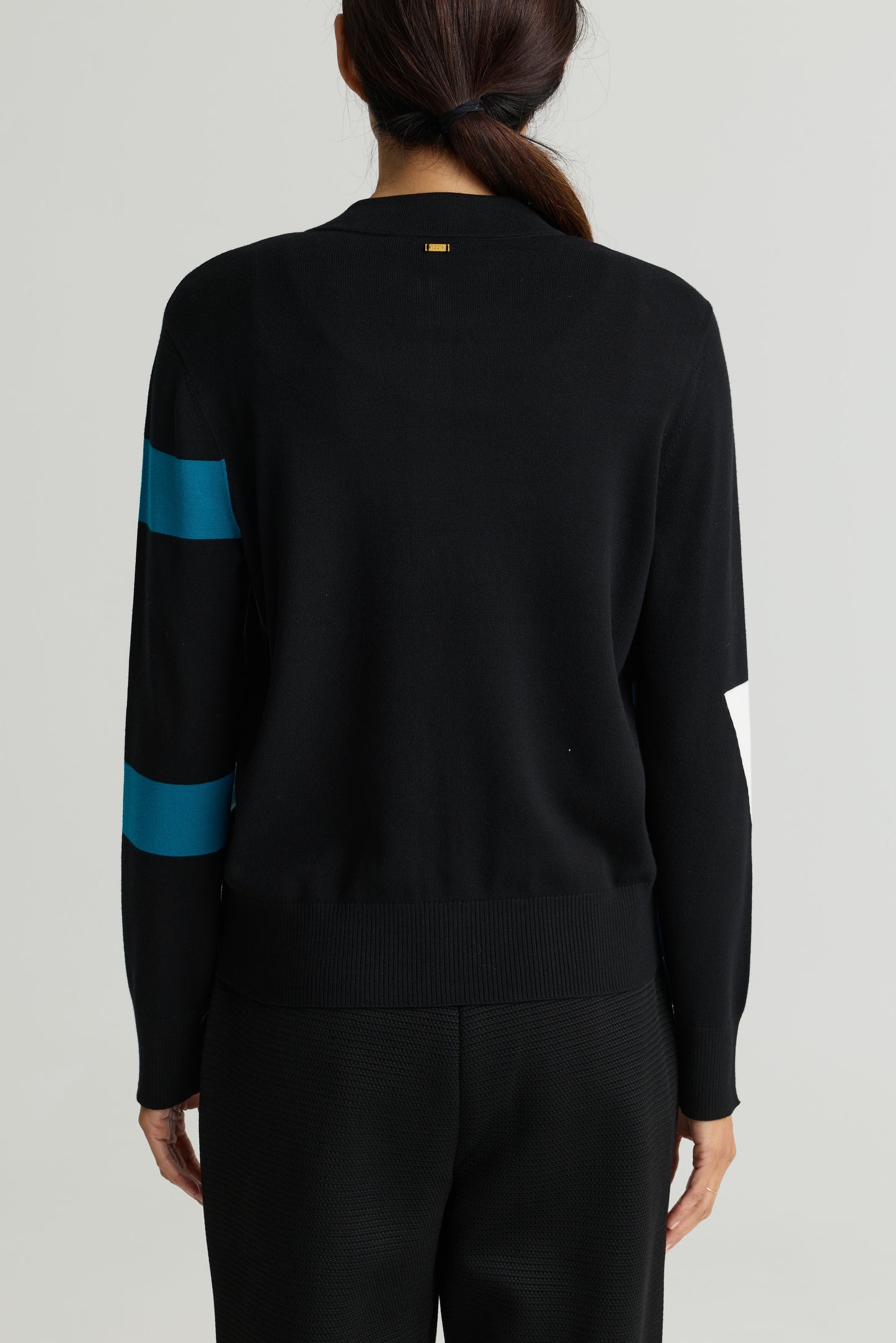 Colorblock Zip Front Knit Jacket