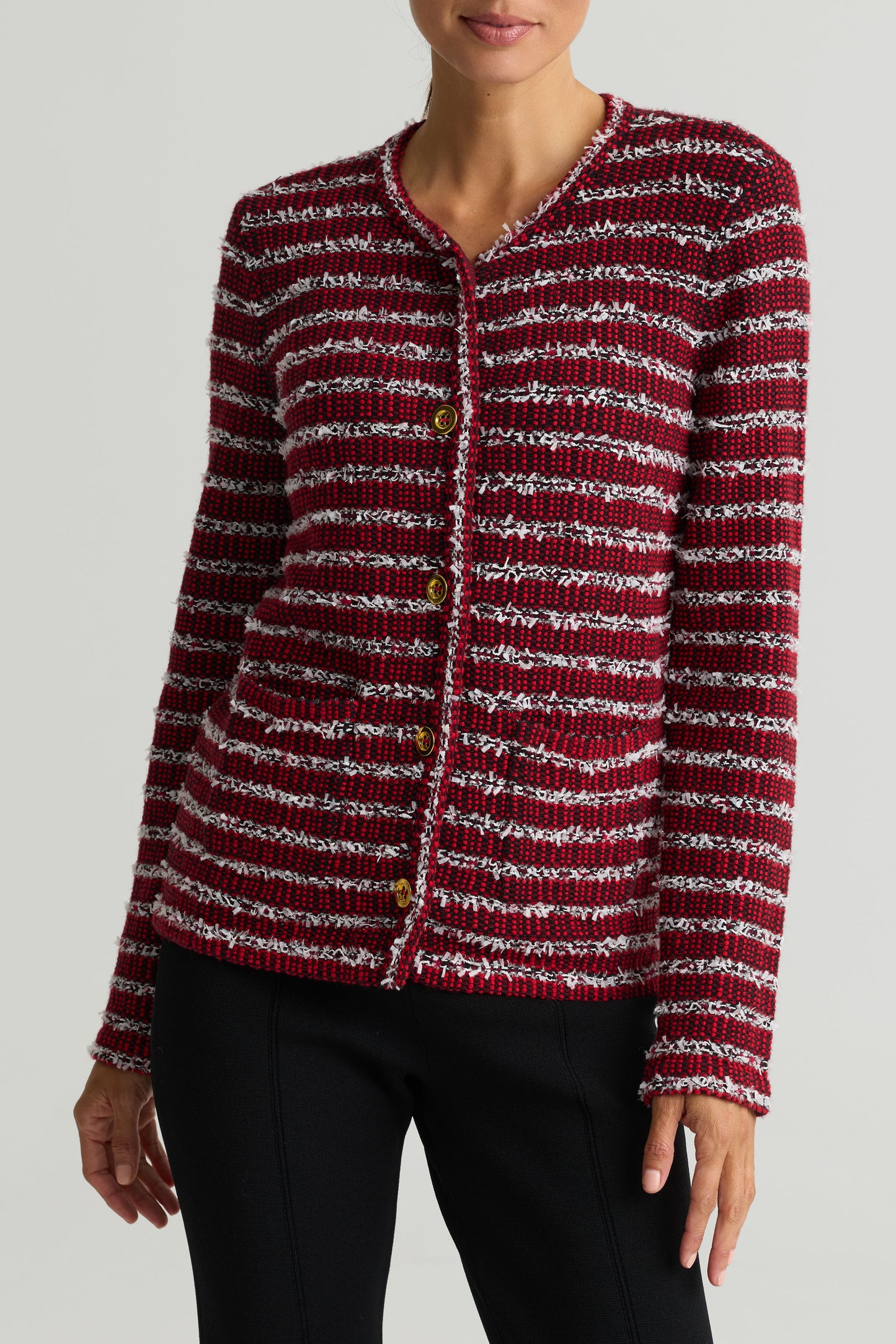 Multi Stripe Novelty Knit Jacket