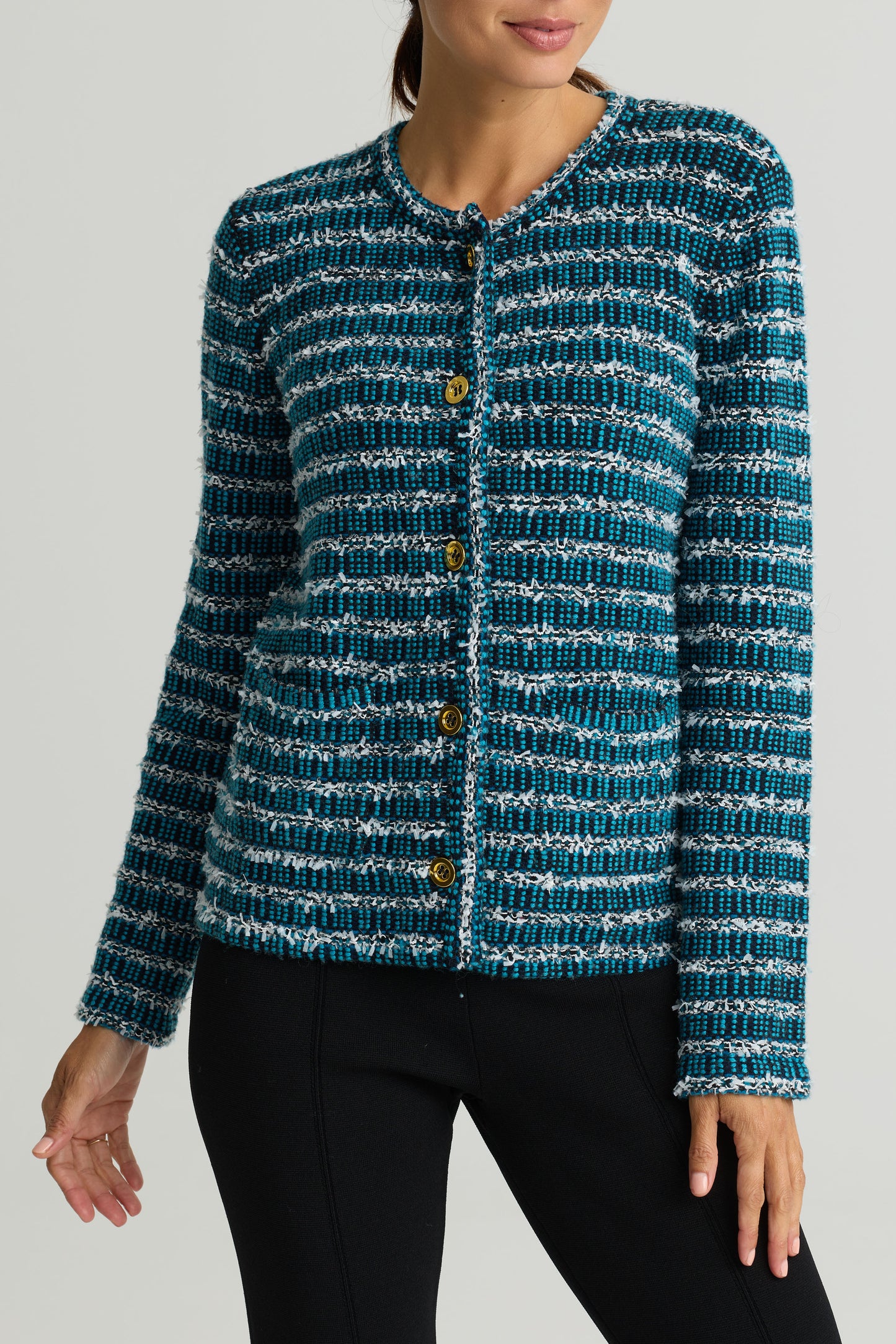 Novelty Stripe Knit Jacket