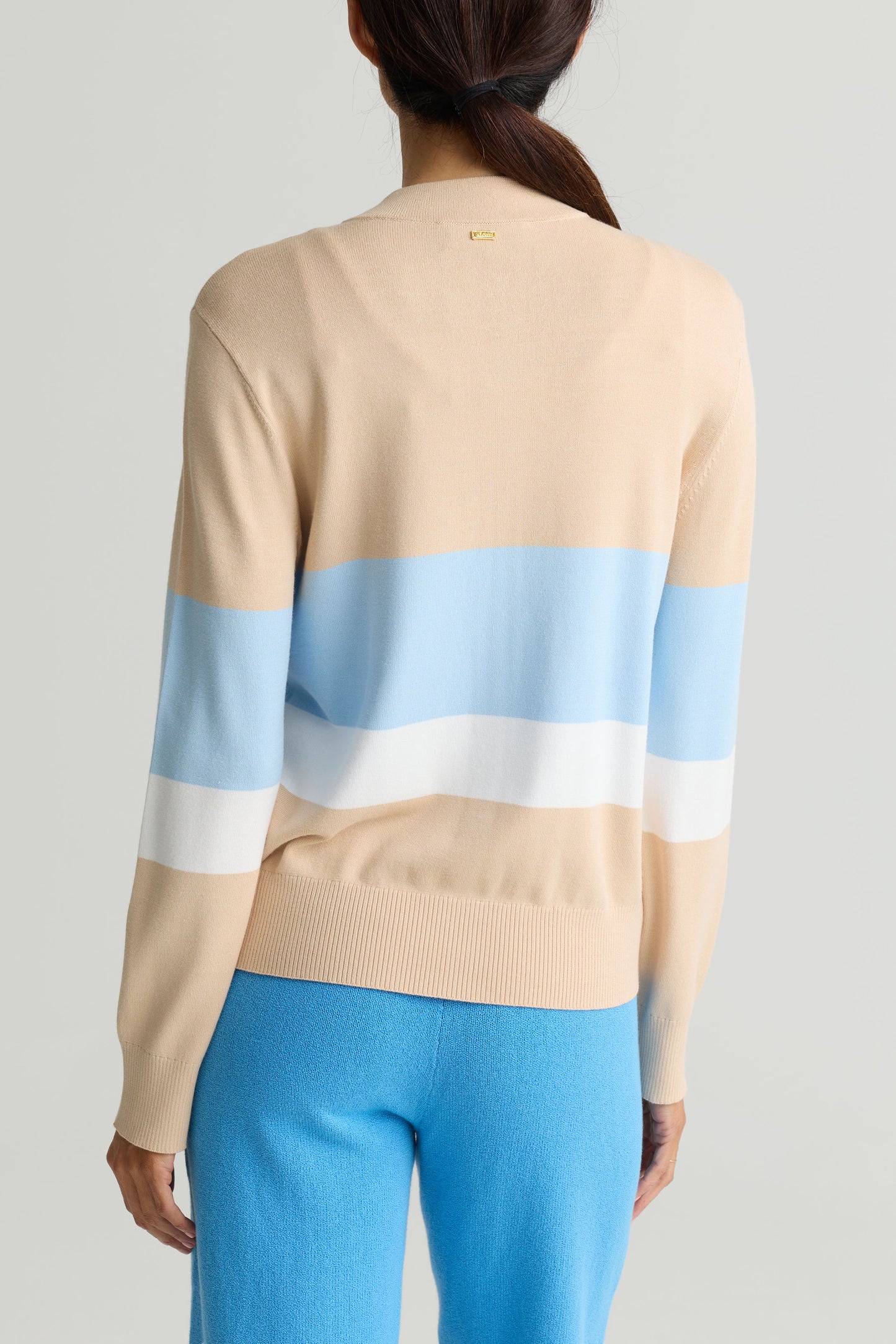 Color Stripe Knit Zip Jacket