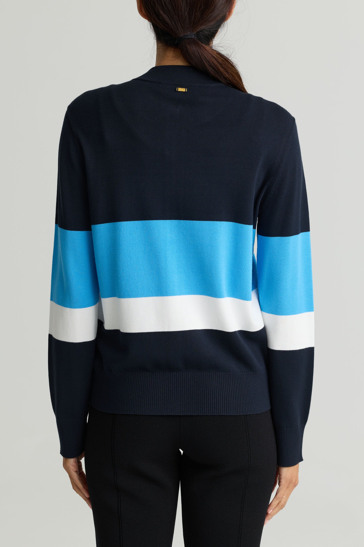 Colorblock Zip Front Knit Jacket