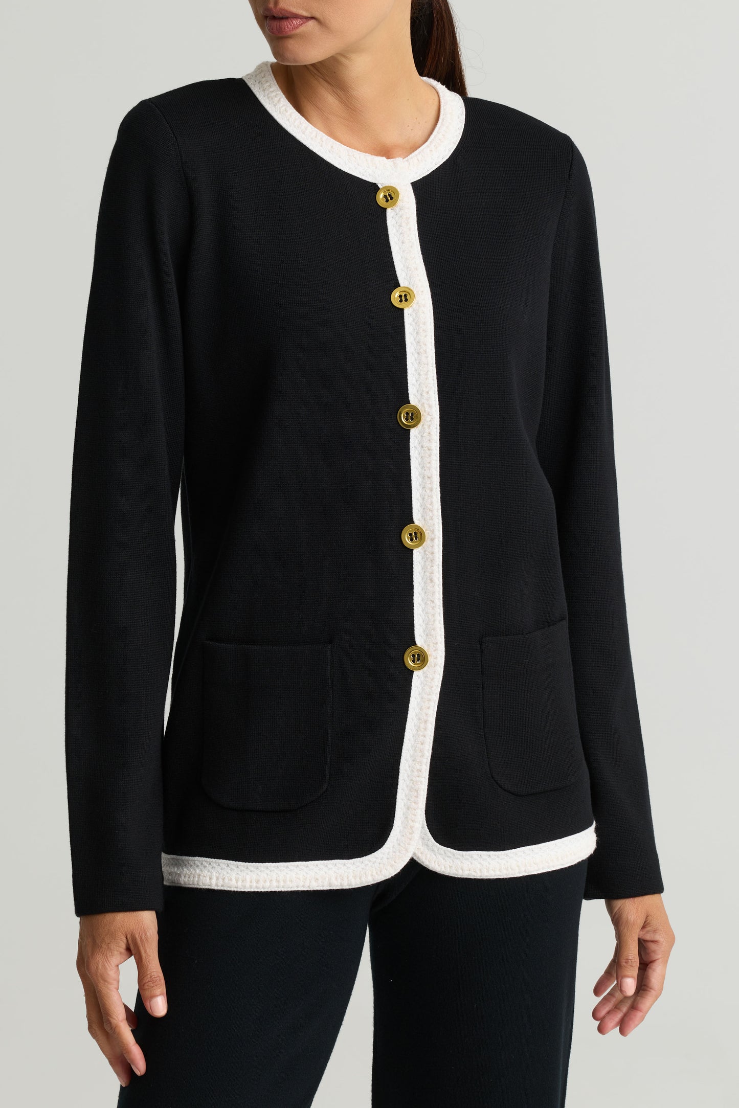 Flat Piqué Knit Jacket