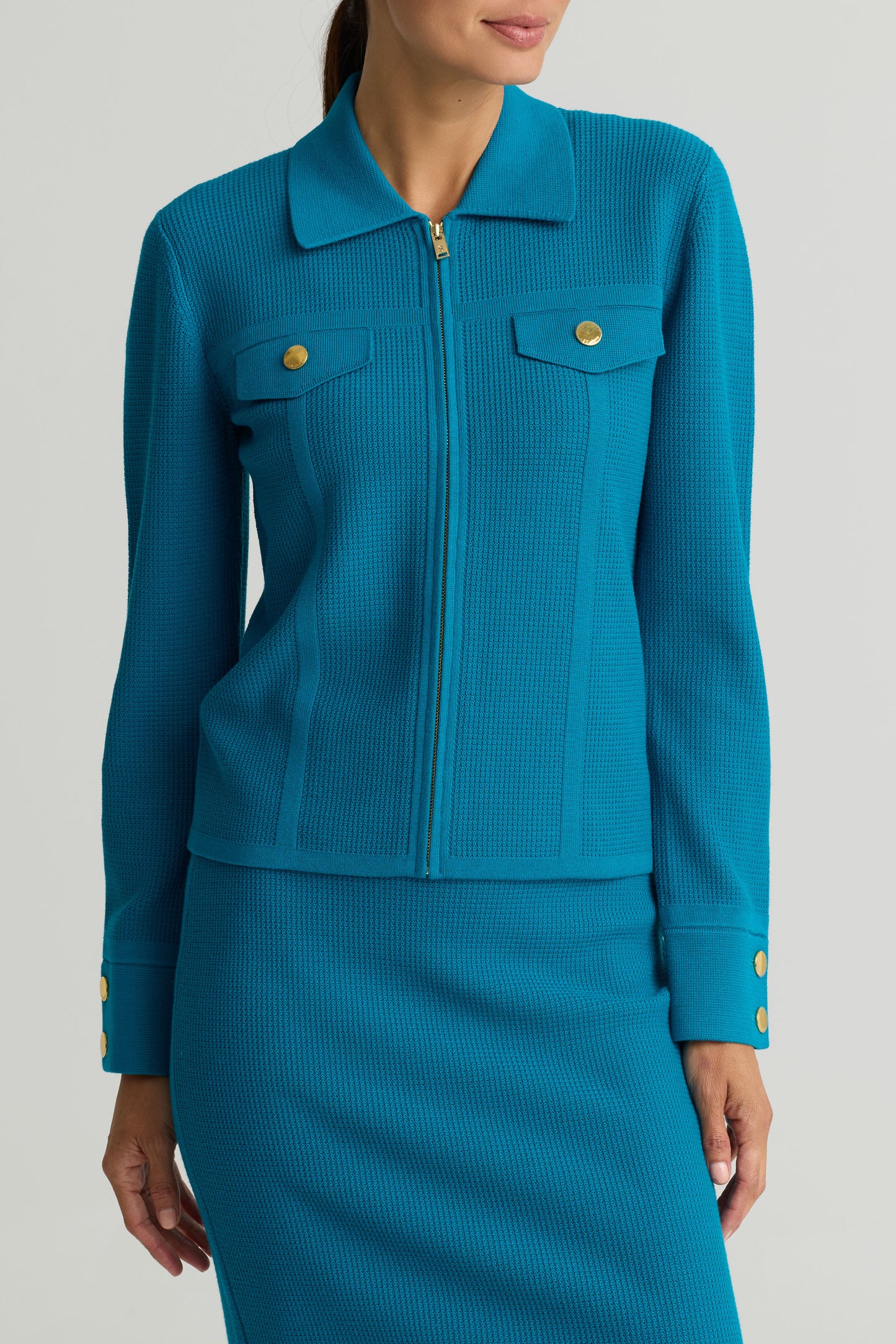 Stretch Waffle Piqué Jacket