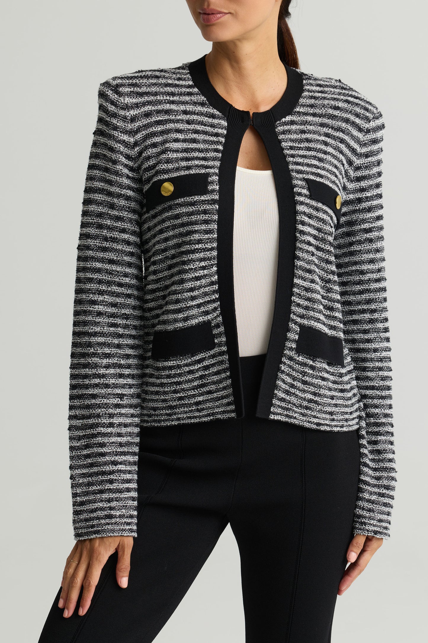 Slub Tweed Knit Jacket