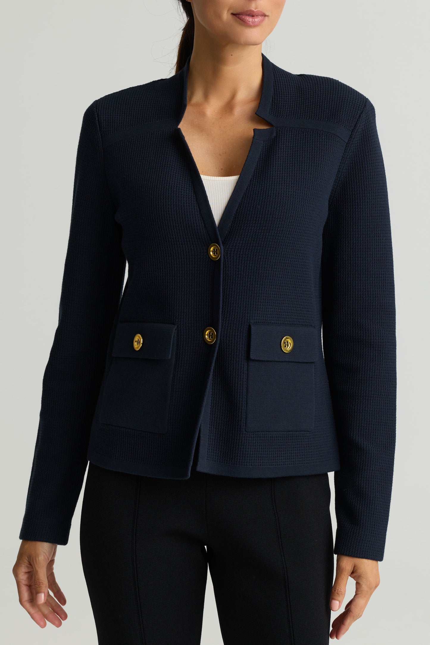 Stretch Piqué Knit Jacket