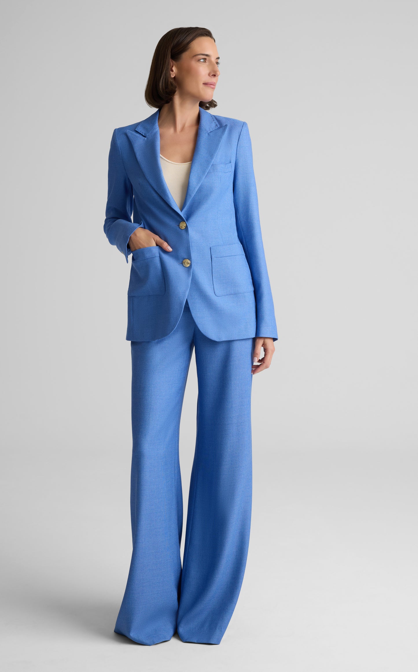 Antonia Jacket in Wool Silk Suiting