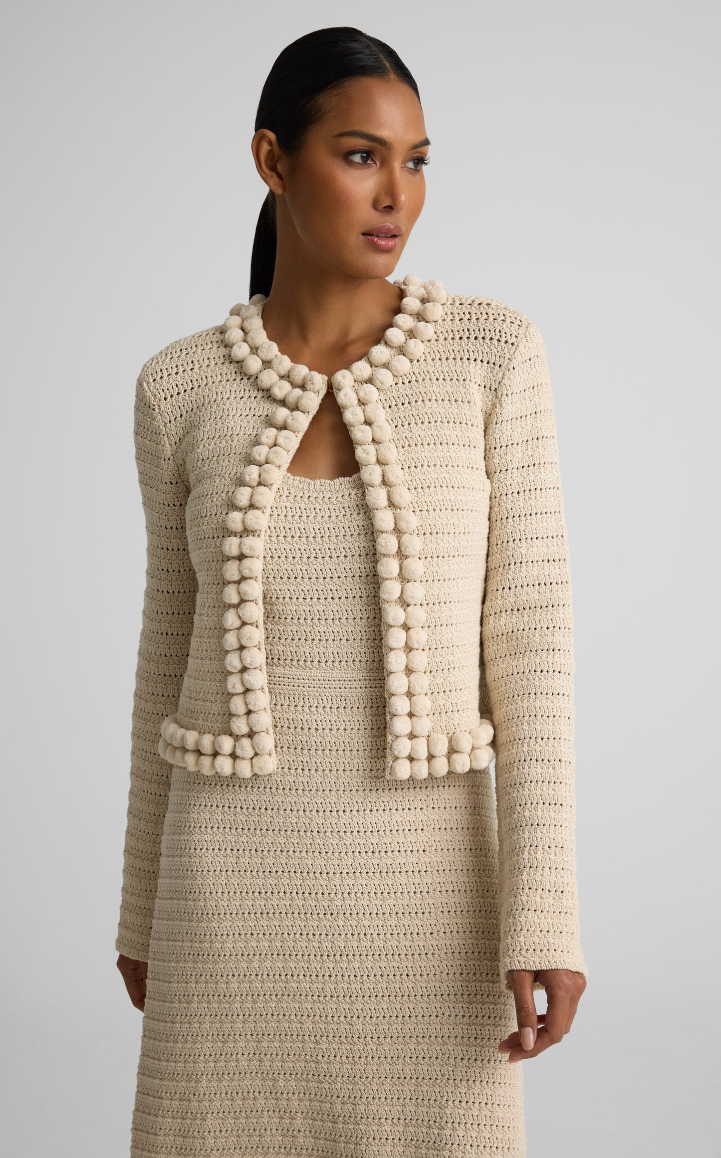 Helen Jacket In Artisinal Crochet Knit