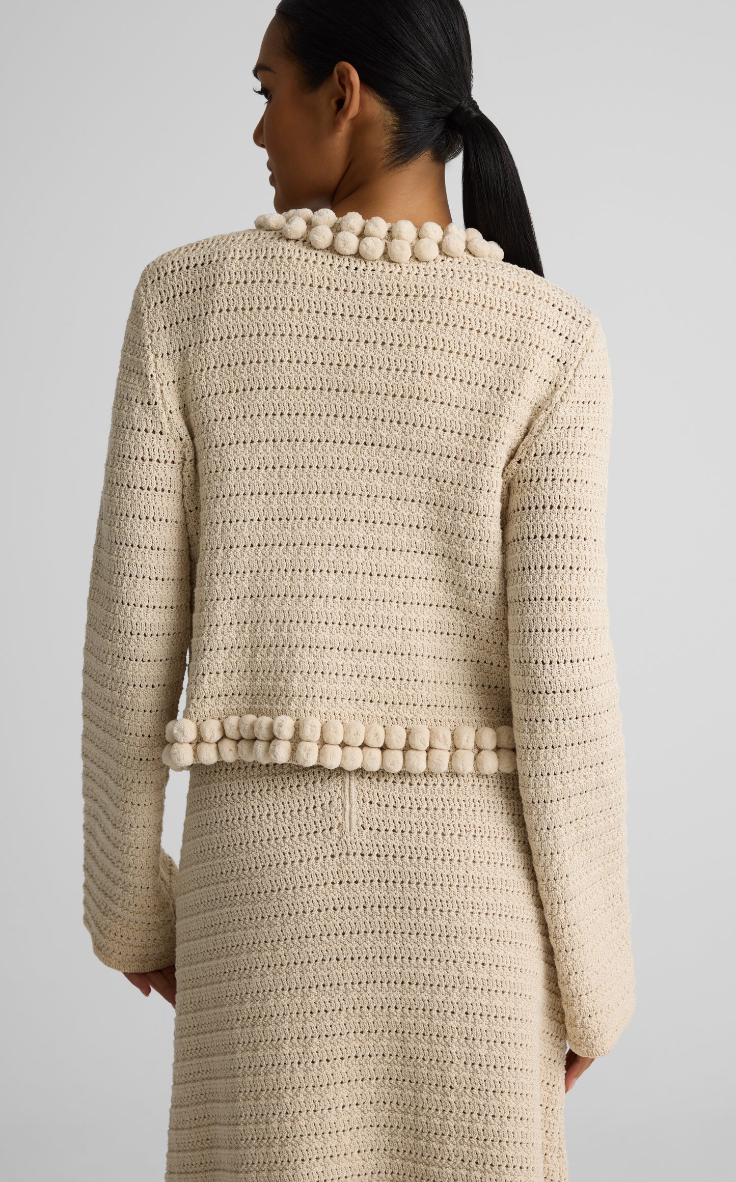 Helen Jacket In Artisinal Crochet Knit