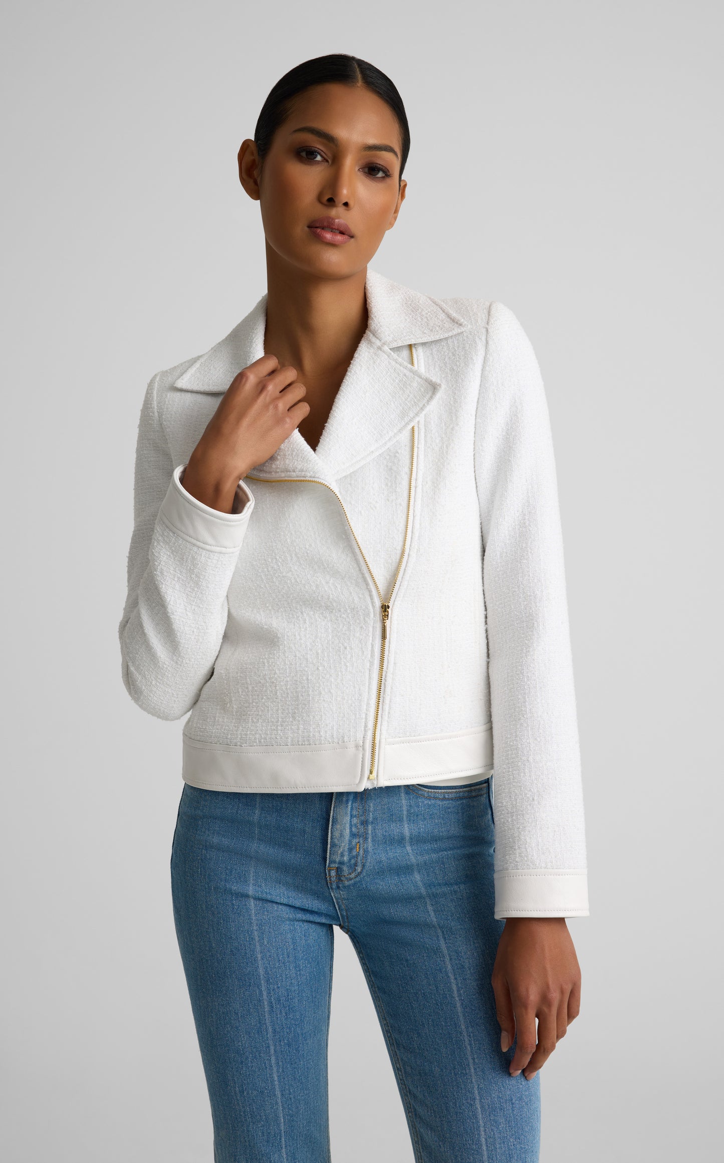 Zelda Jacket In Leathertrimmed Tweed