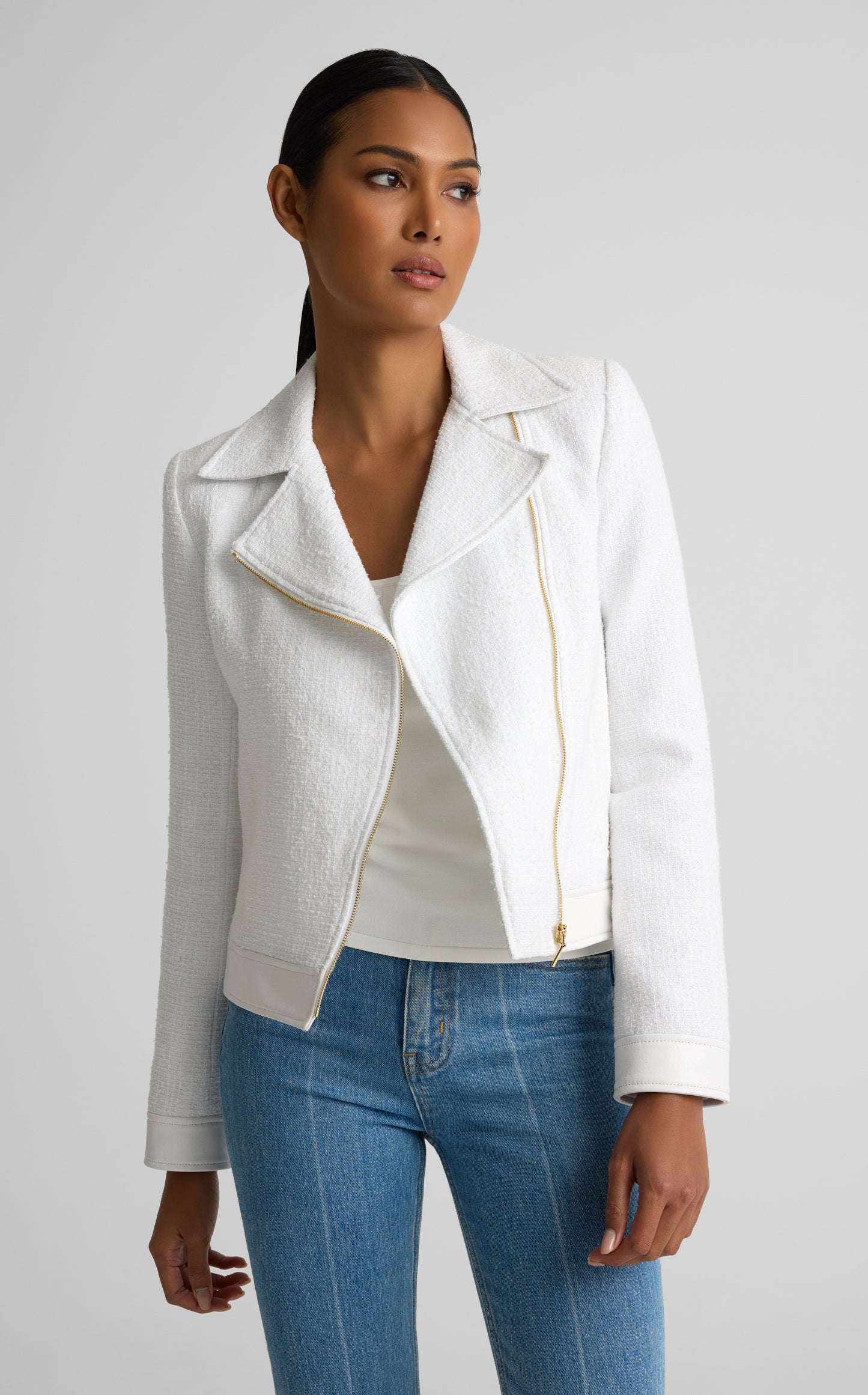 Zelda Jacket In Leathertrimmed Tweed