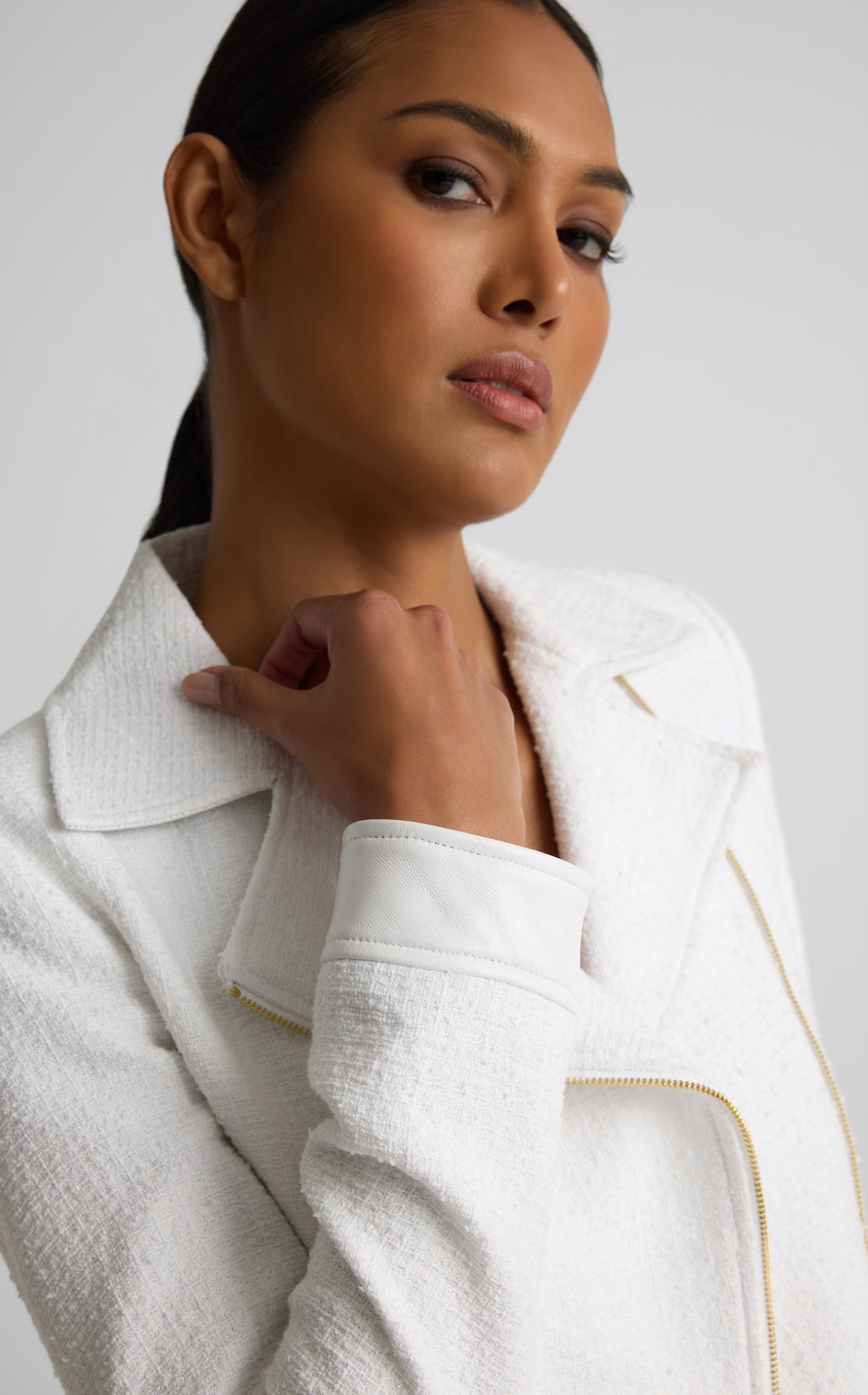 Zelda Jacket In Leathertrimmed Tweed