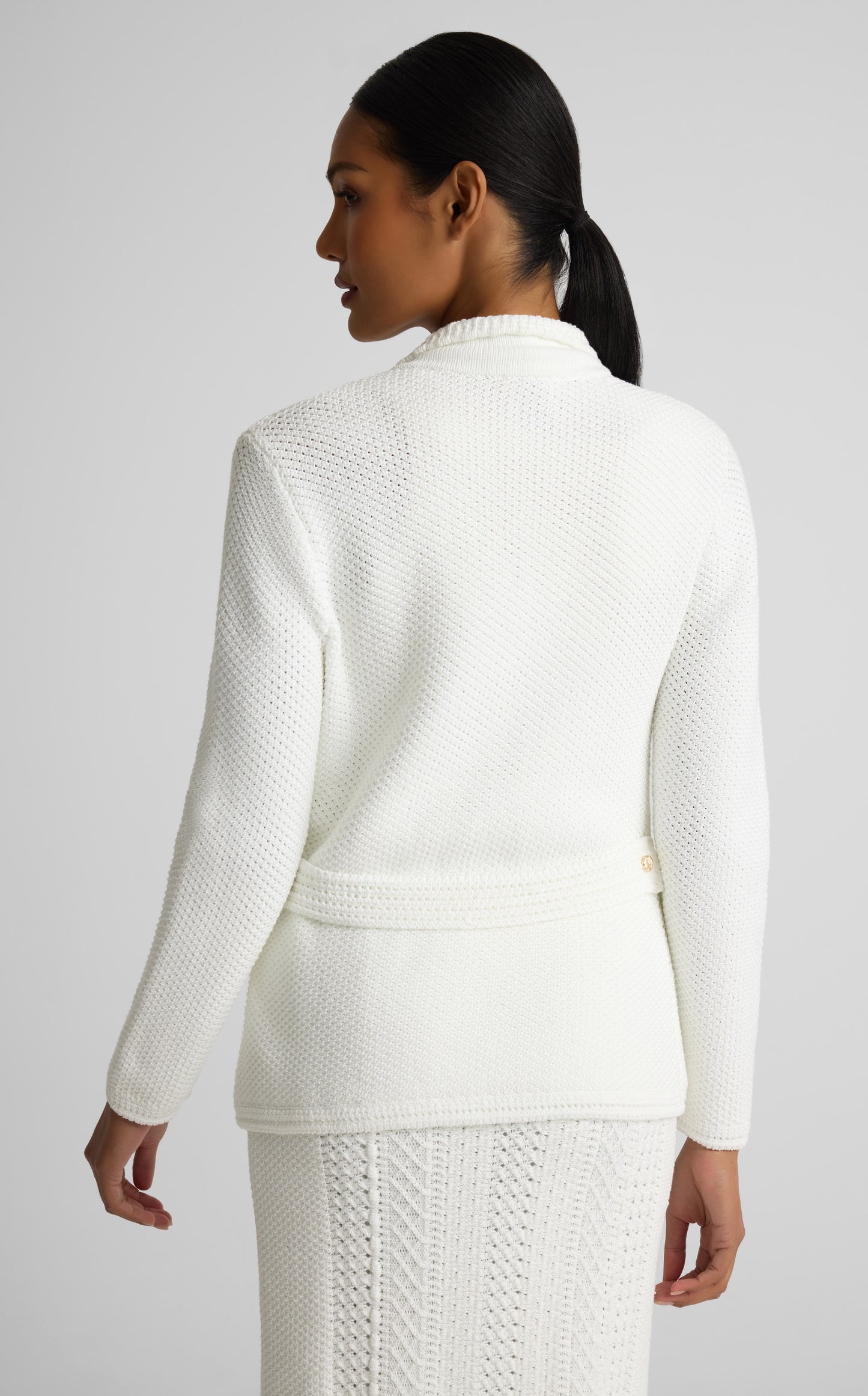 Beatrix Jacket In Cotton Crochet Knit