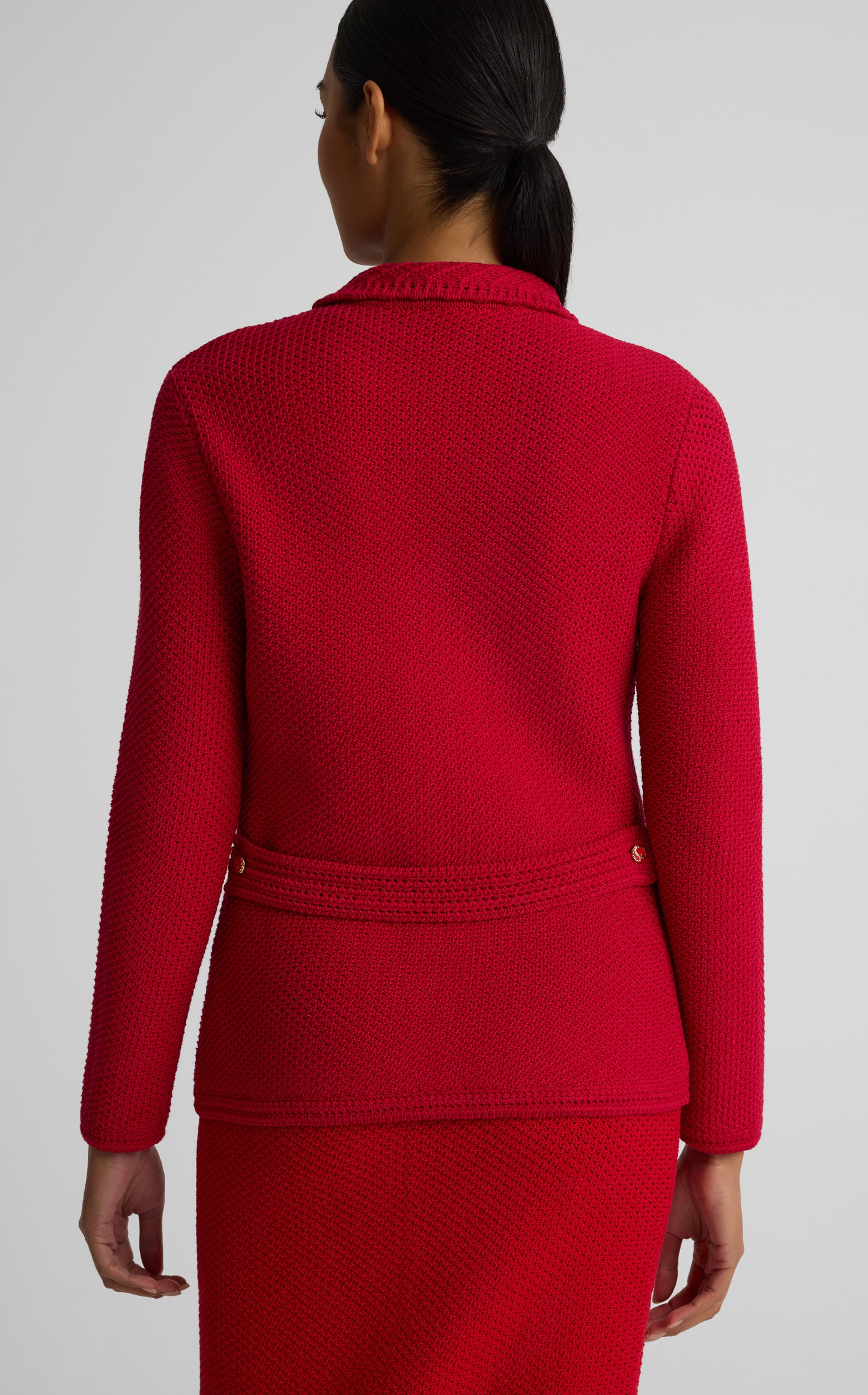Beatrix Jacket In Cotton Crochet Knit