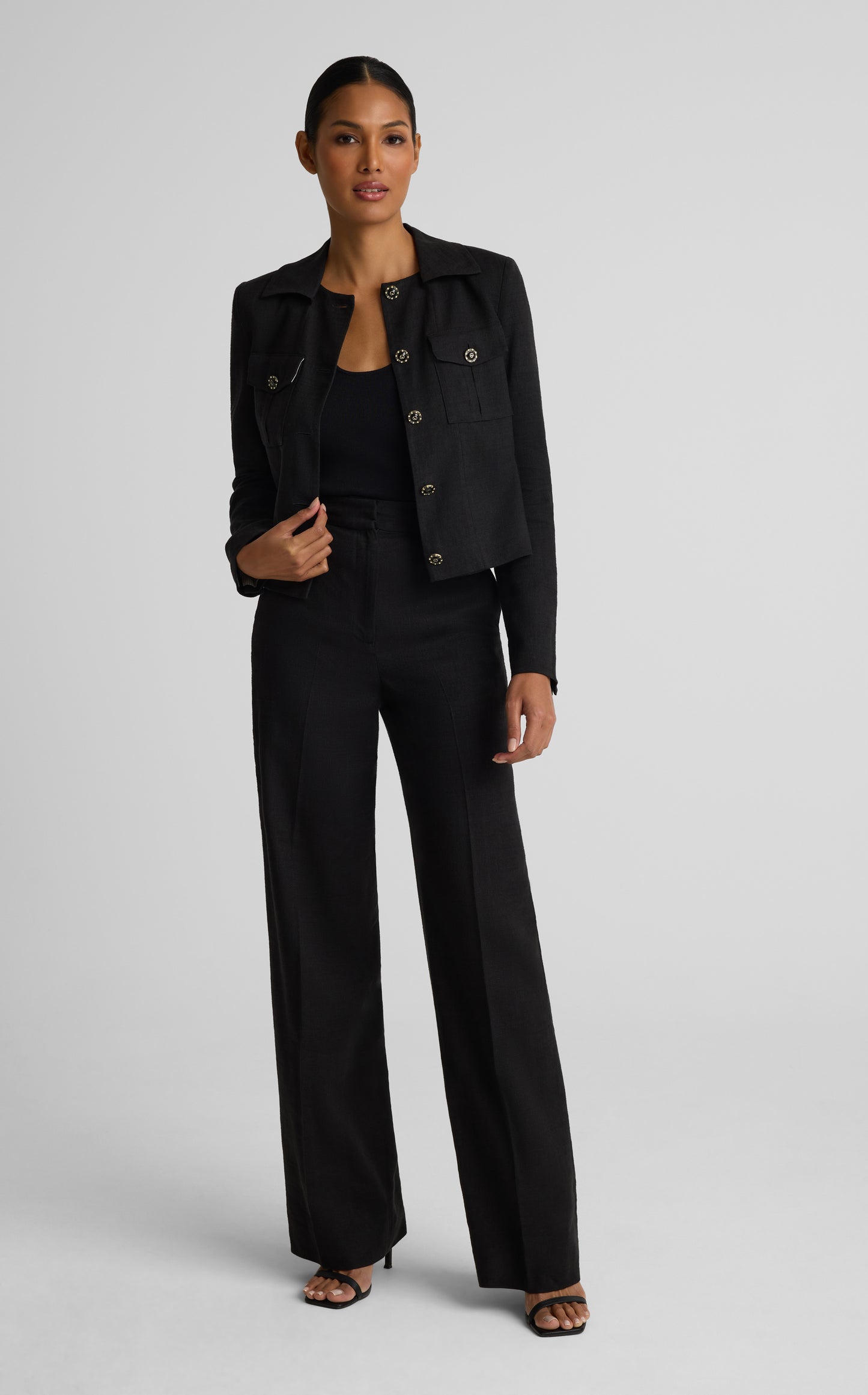 Caroline Jacket In Stretch Linen Twill
