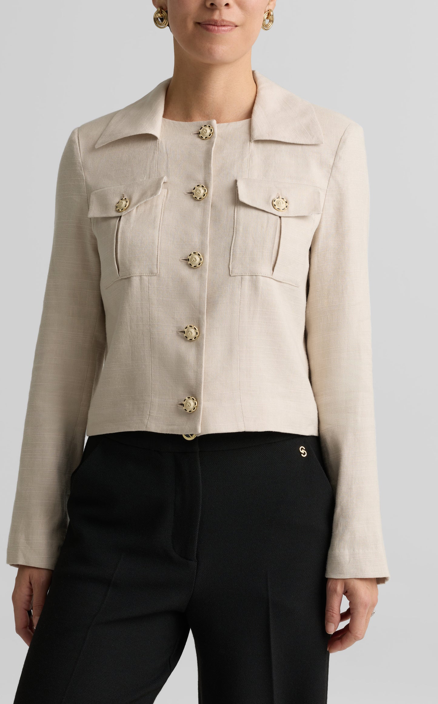 Caroline Jacket In Stretch Linen Twill