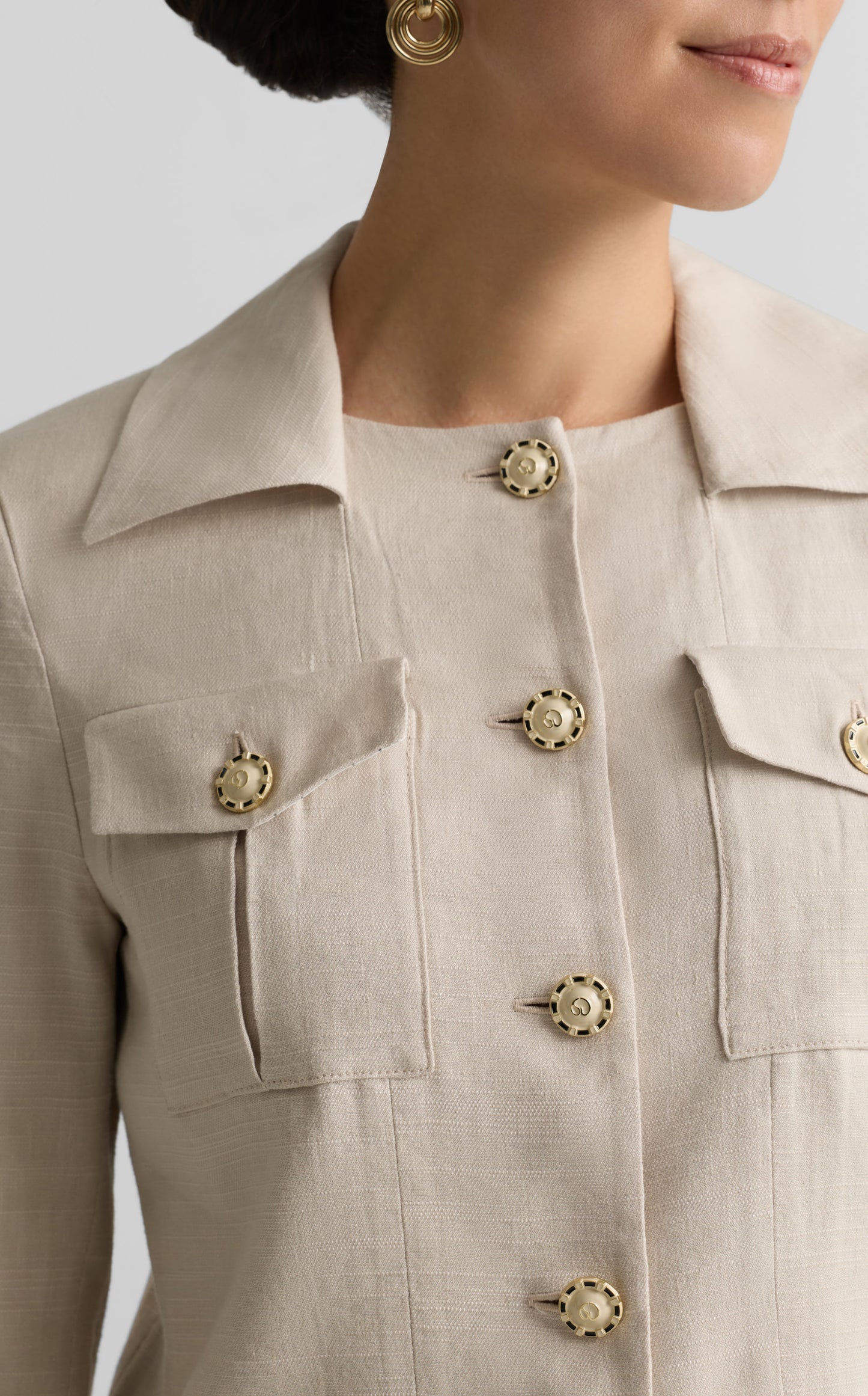Caroline Jacket In Stretch Linen Twill