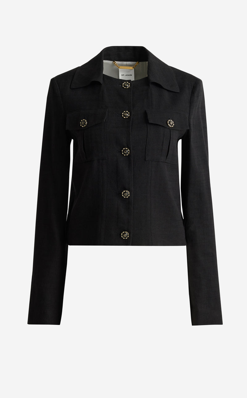 Caroline Jacket In Stretch Linen Twill