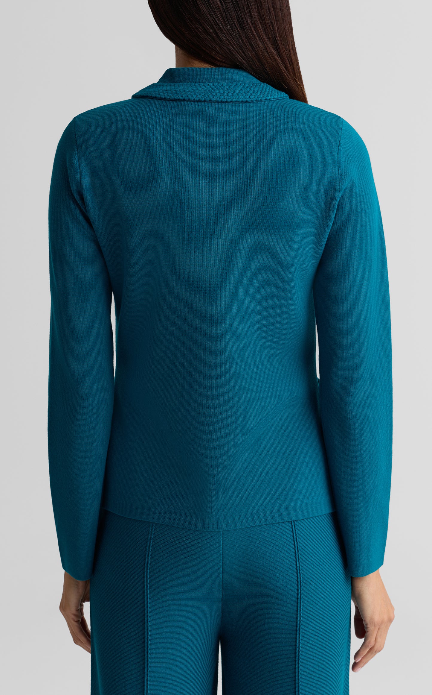 Textured Trim Four Pocket Collared Jacket