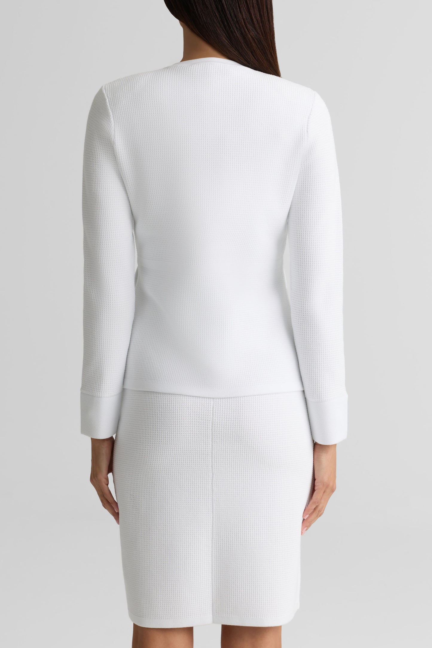 Piqué Knit Crew Neck Jacket