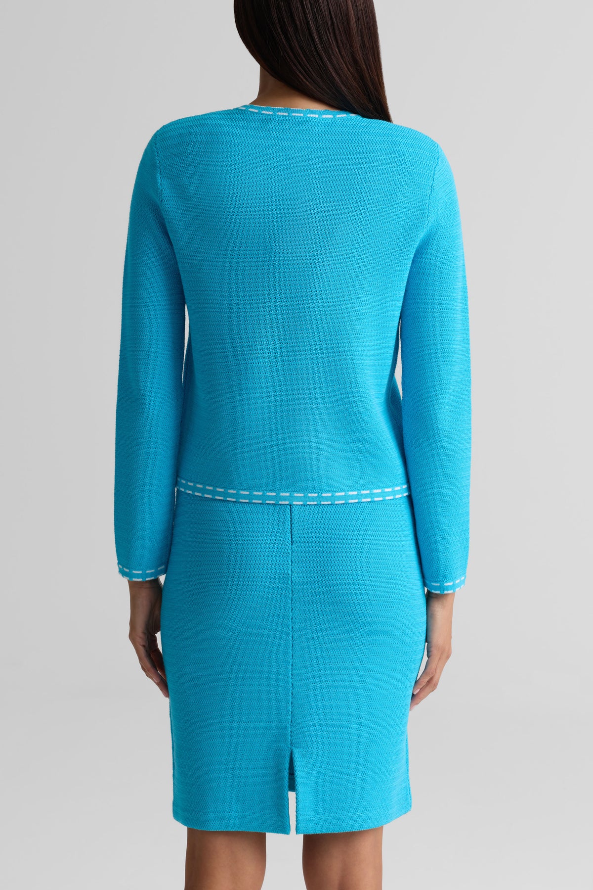 Ticking Trim Crew Neck Jacket