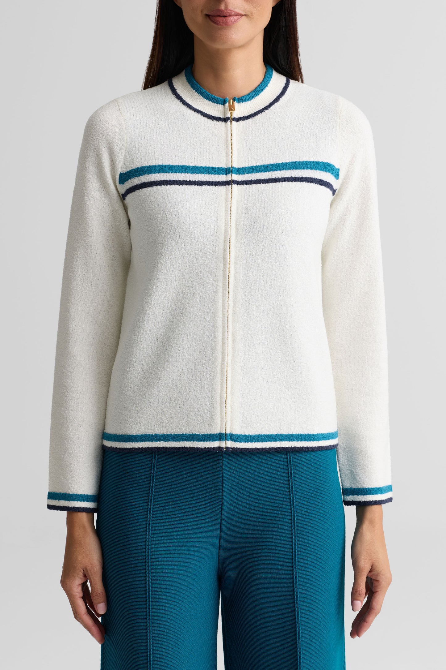 Striped Zip Knit Jacket