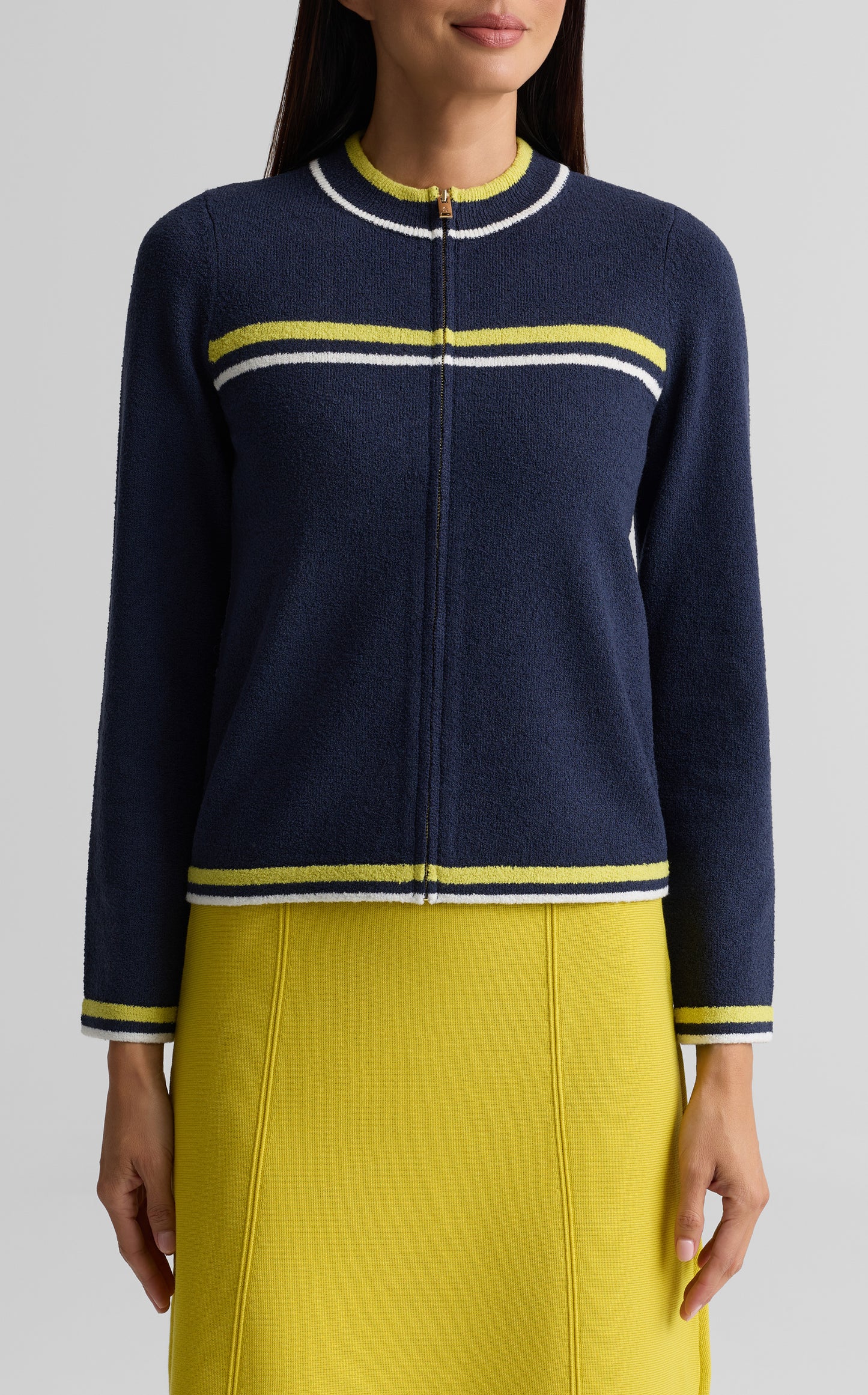 Striped Zip Knit Jacket