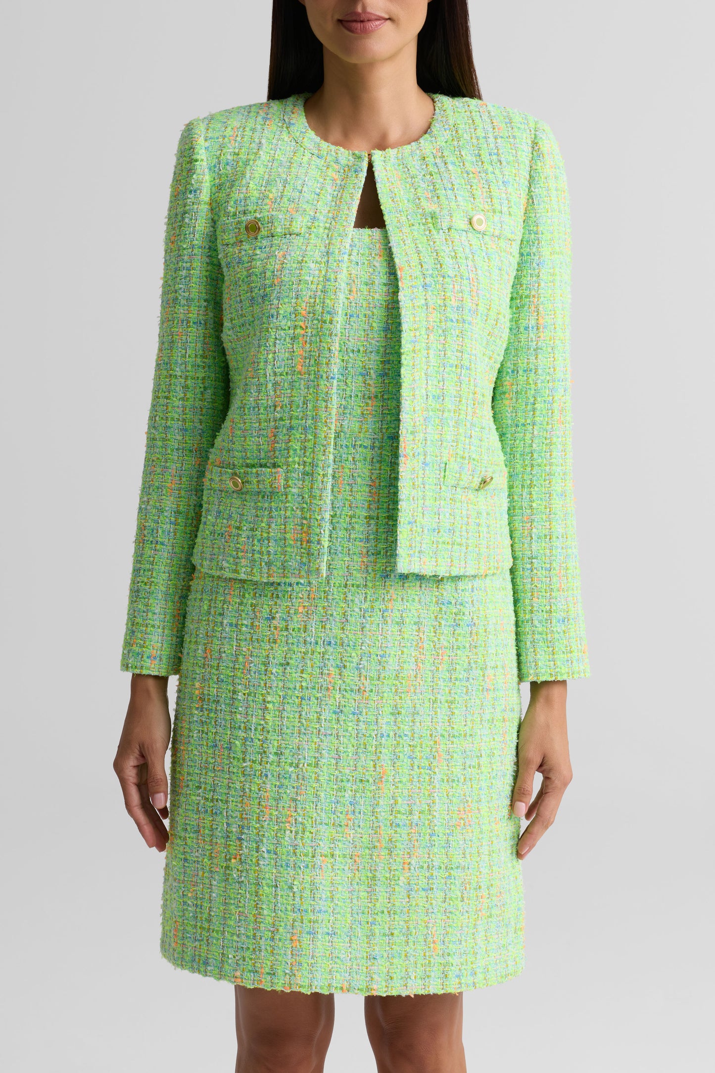 Icon Tweed Crew Neck Jacket