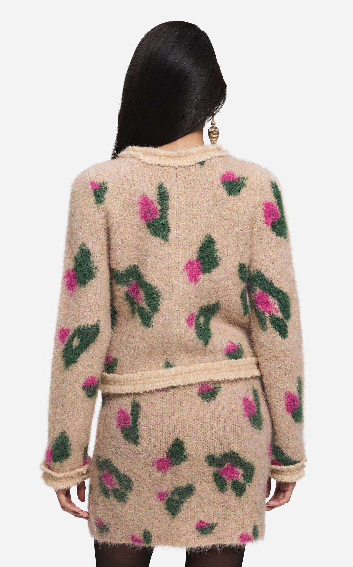 Jacket in Brushed Alpaca Blend Jacquard