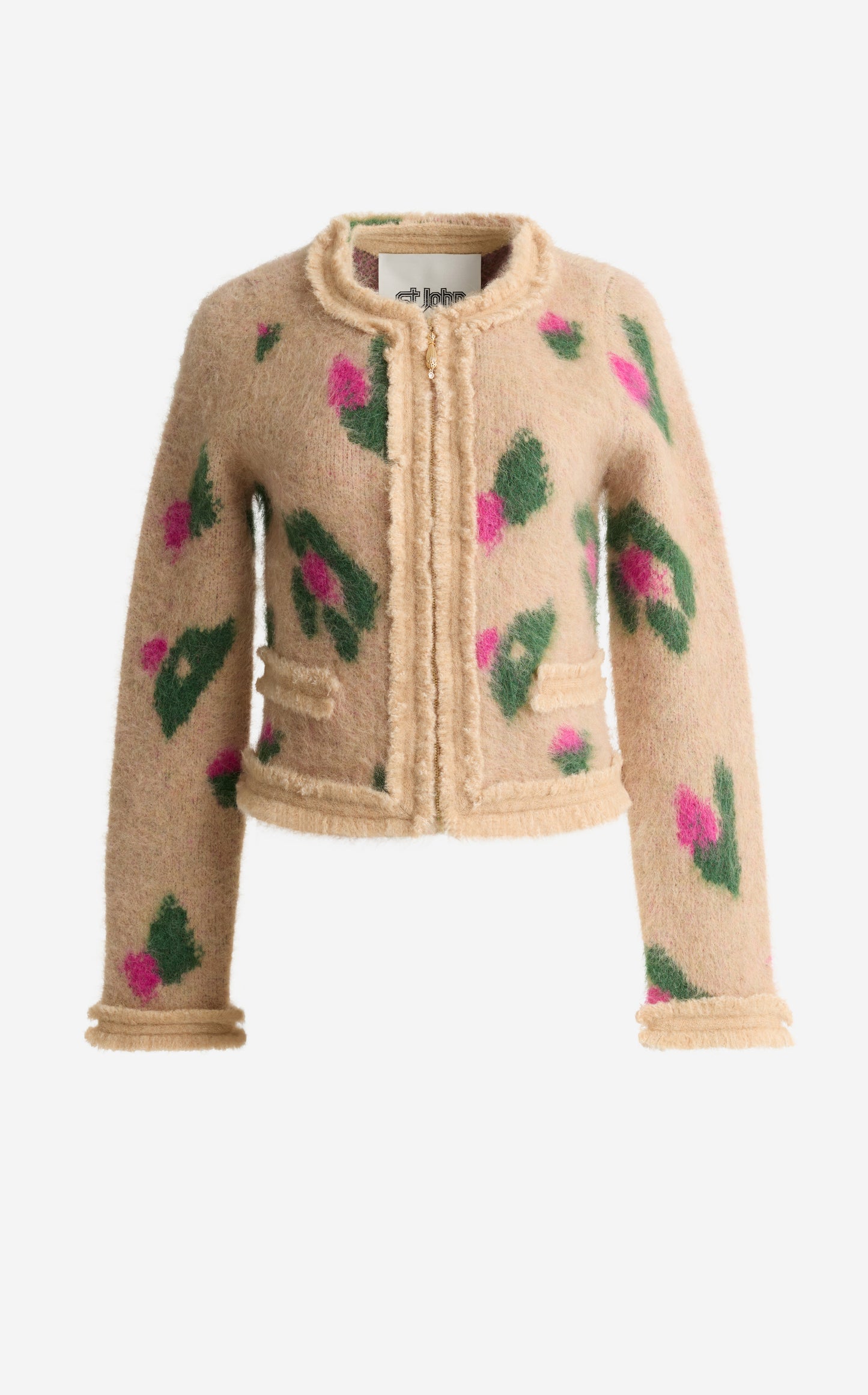 Jacket in Brushed Alpaca Blend Jacquard