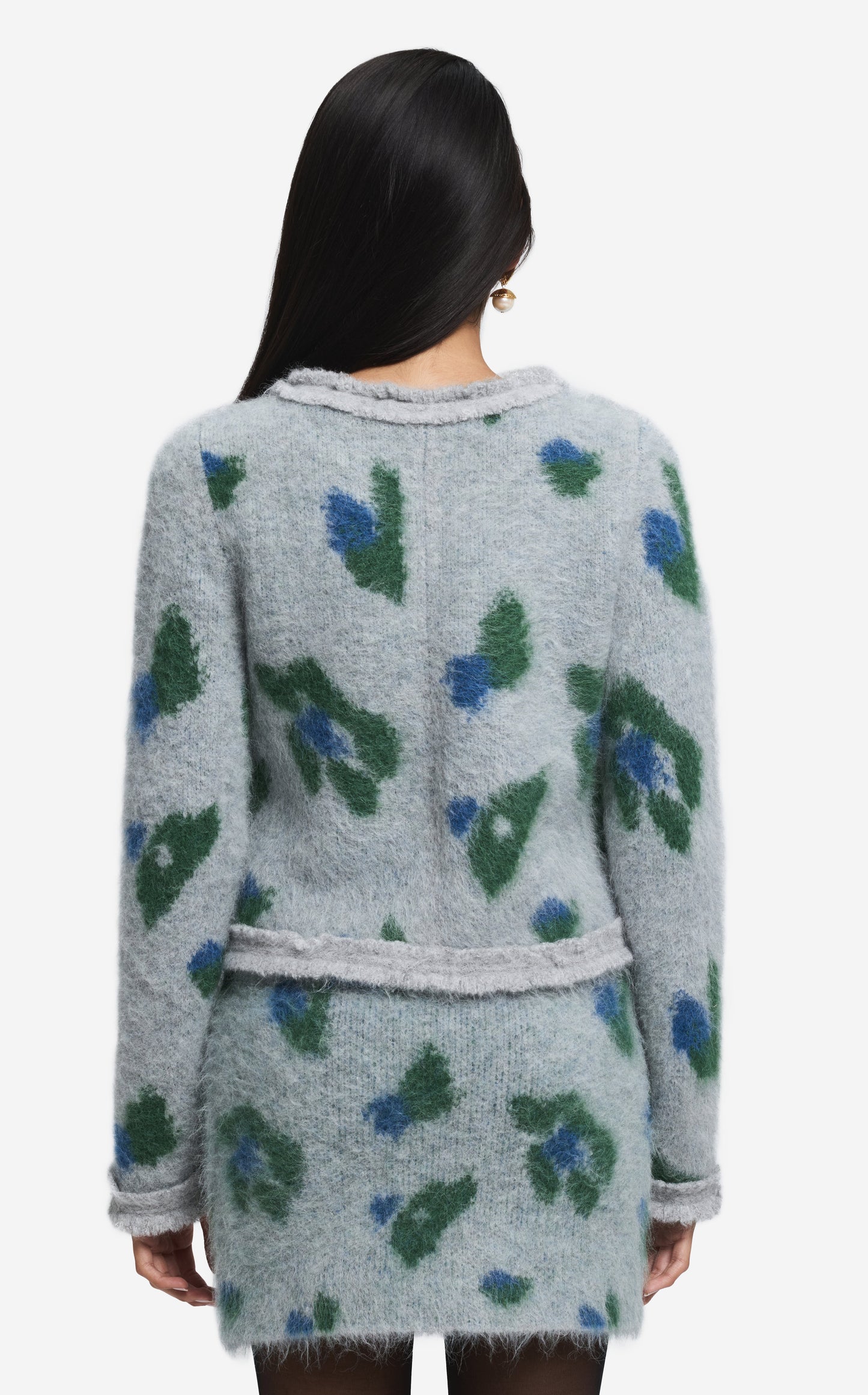 Jacket in Brushed Alpaca Blend Jacquard