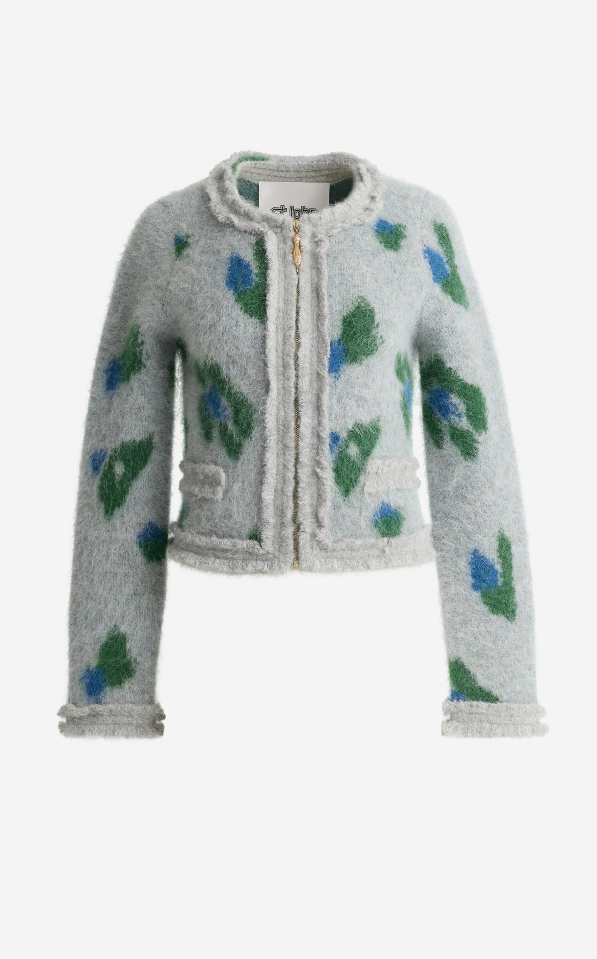 Jacket in Brushed Alpaca Blend Jacquard