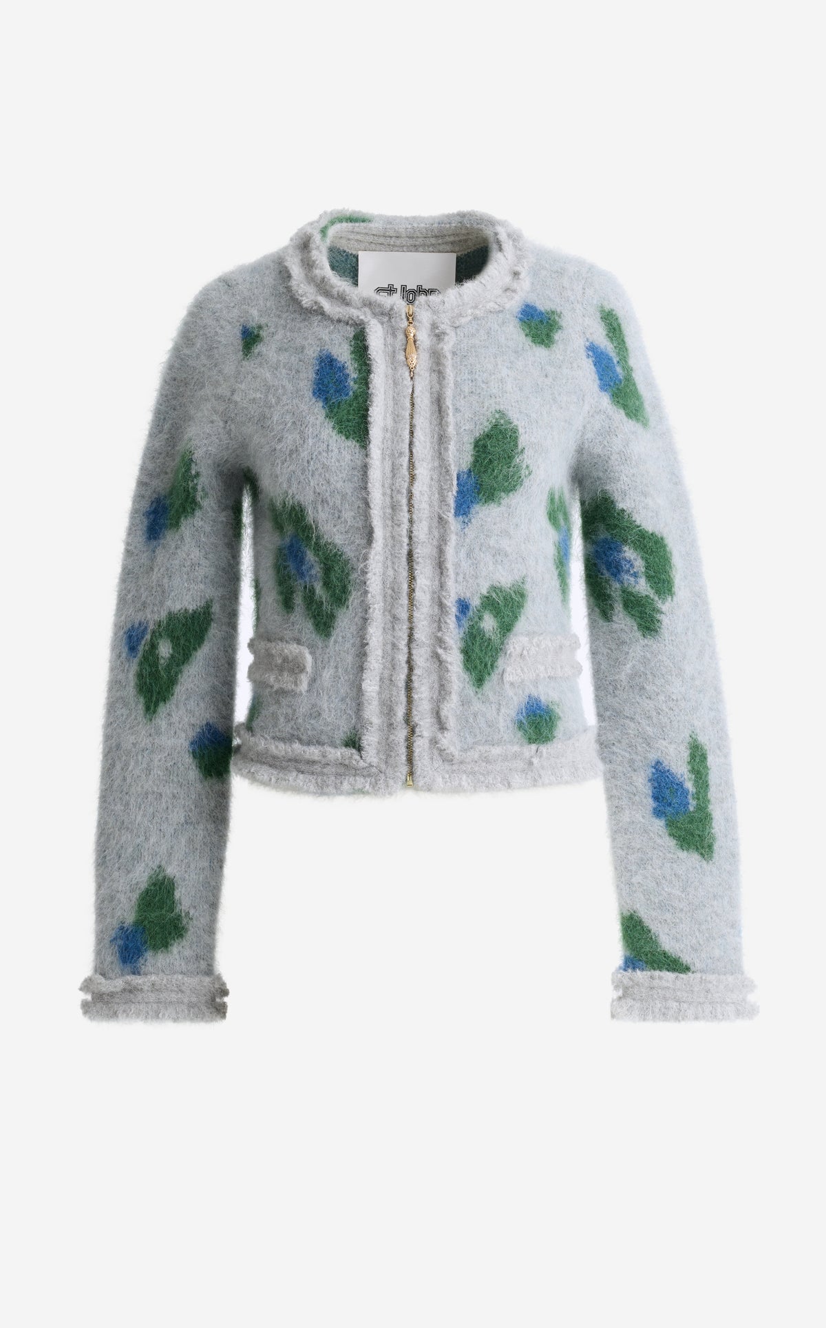 Jacket in Brushed Alpaca Blend Jacquard