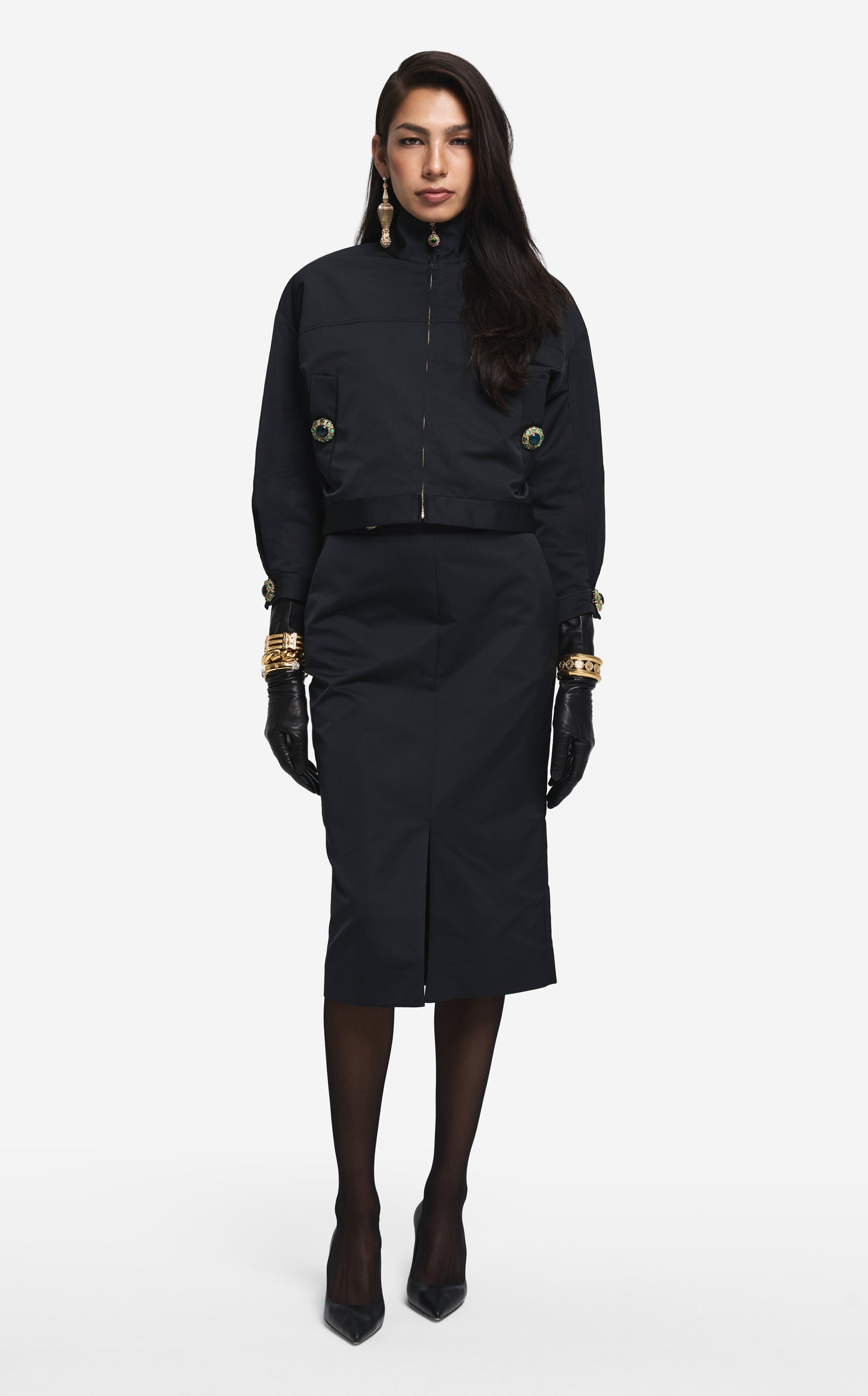Bomber Jacket in Duchesse Satin