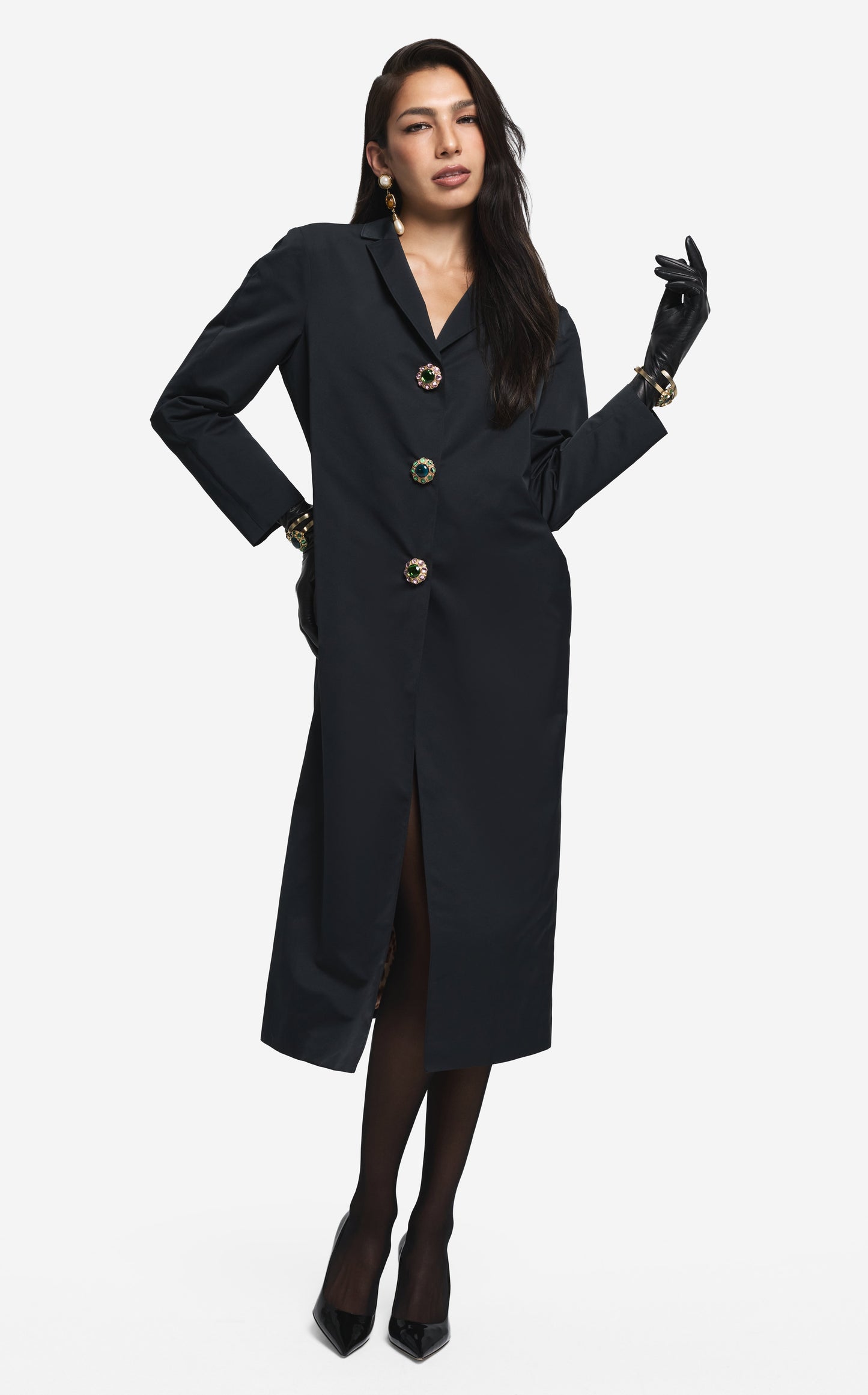 Long Coat in Duchesse Satin