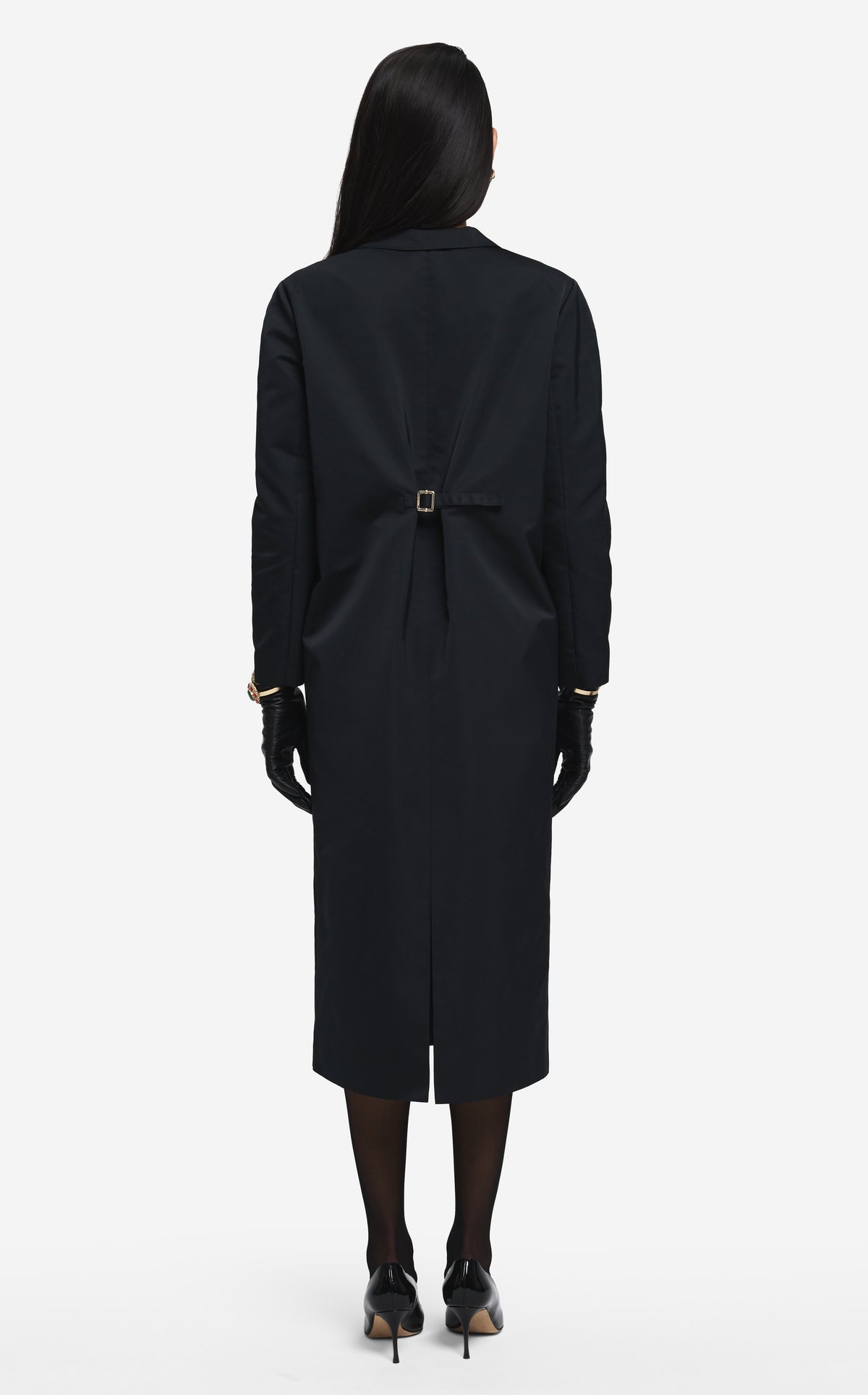 Long Coat in Duchesse Satin