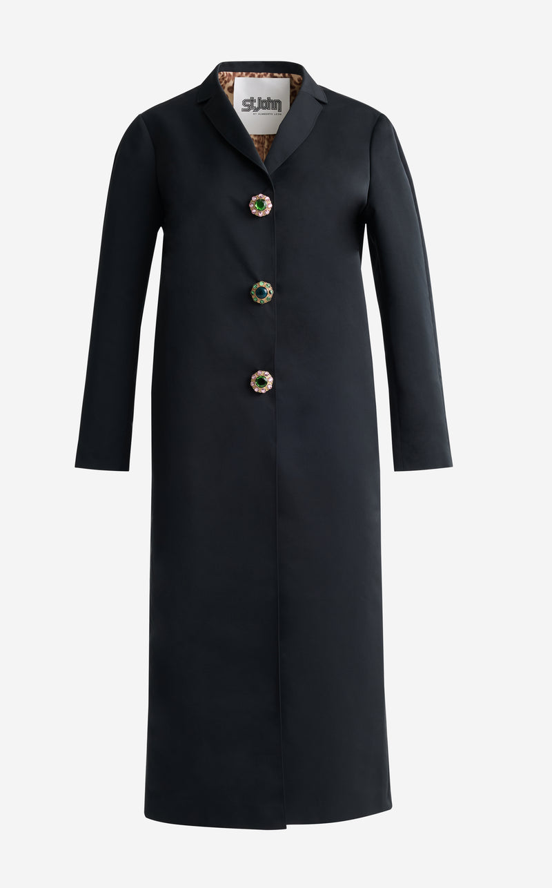 Long Coat in Duchesse Satin