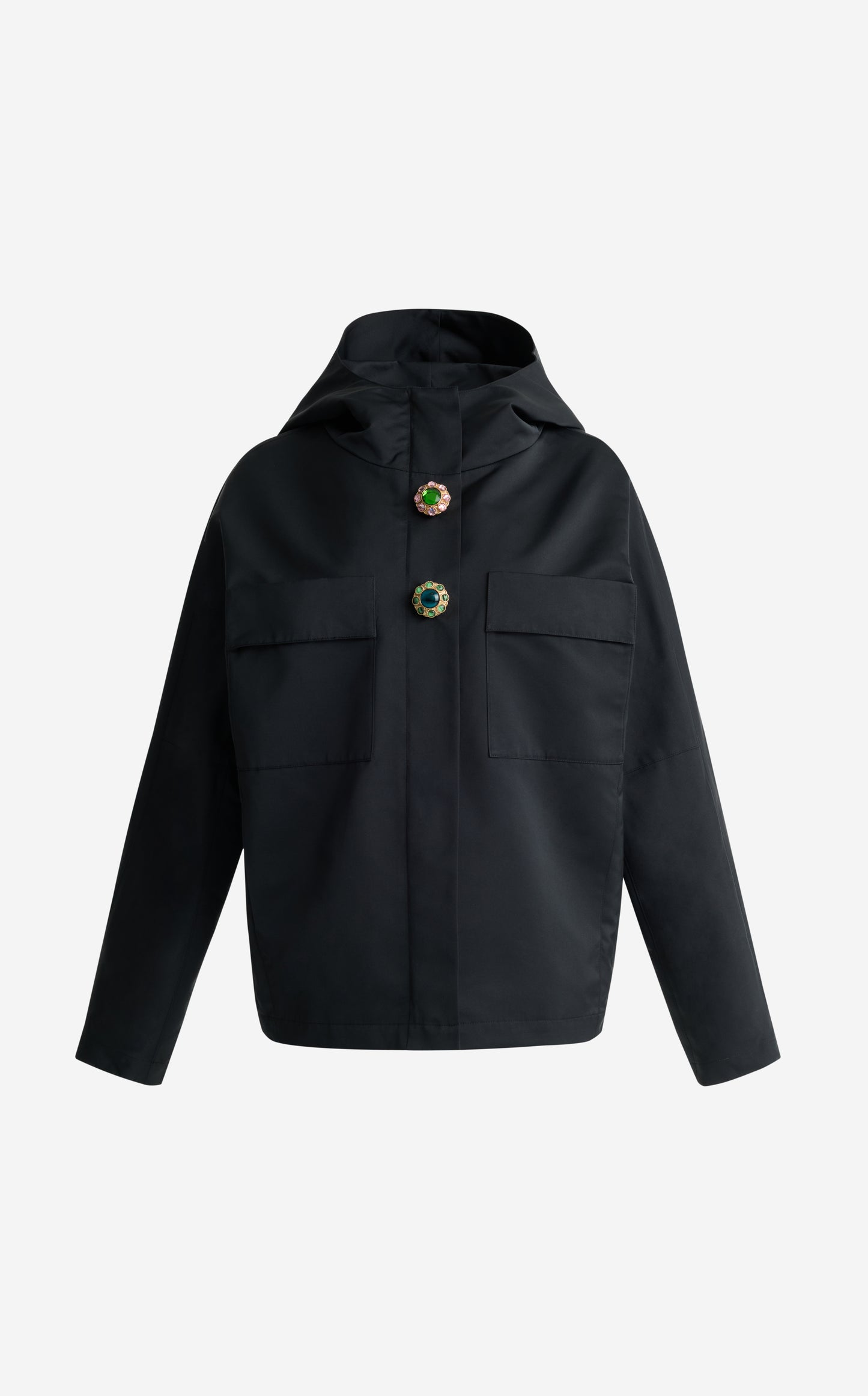 Hooded Jacket in Duchesse Satin