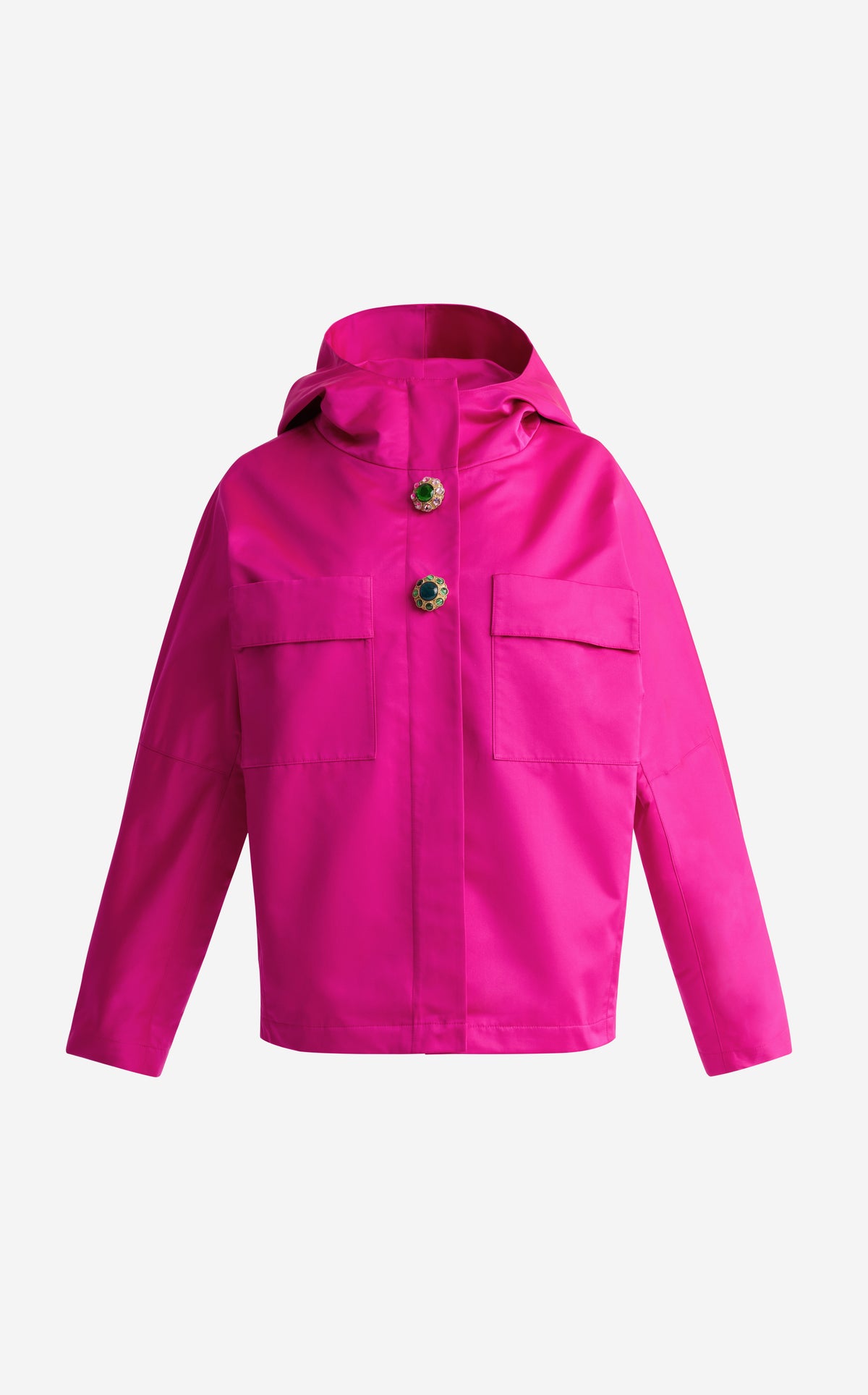 Hooded Jacket in Duchesse Satin