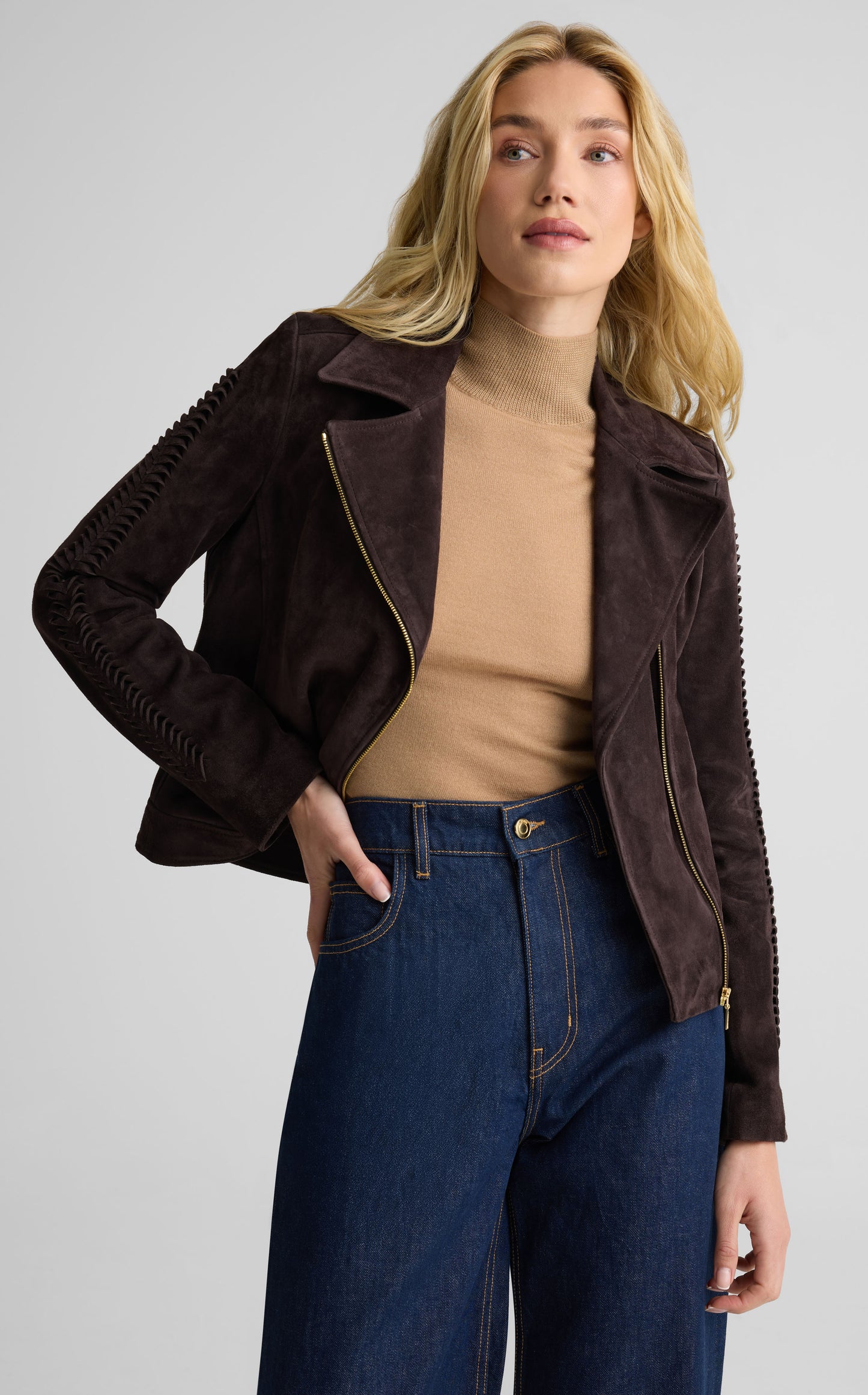 Jacket In Braided Suede