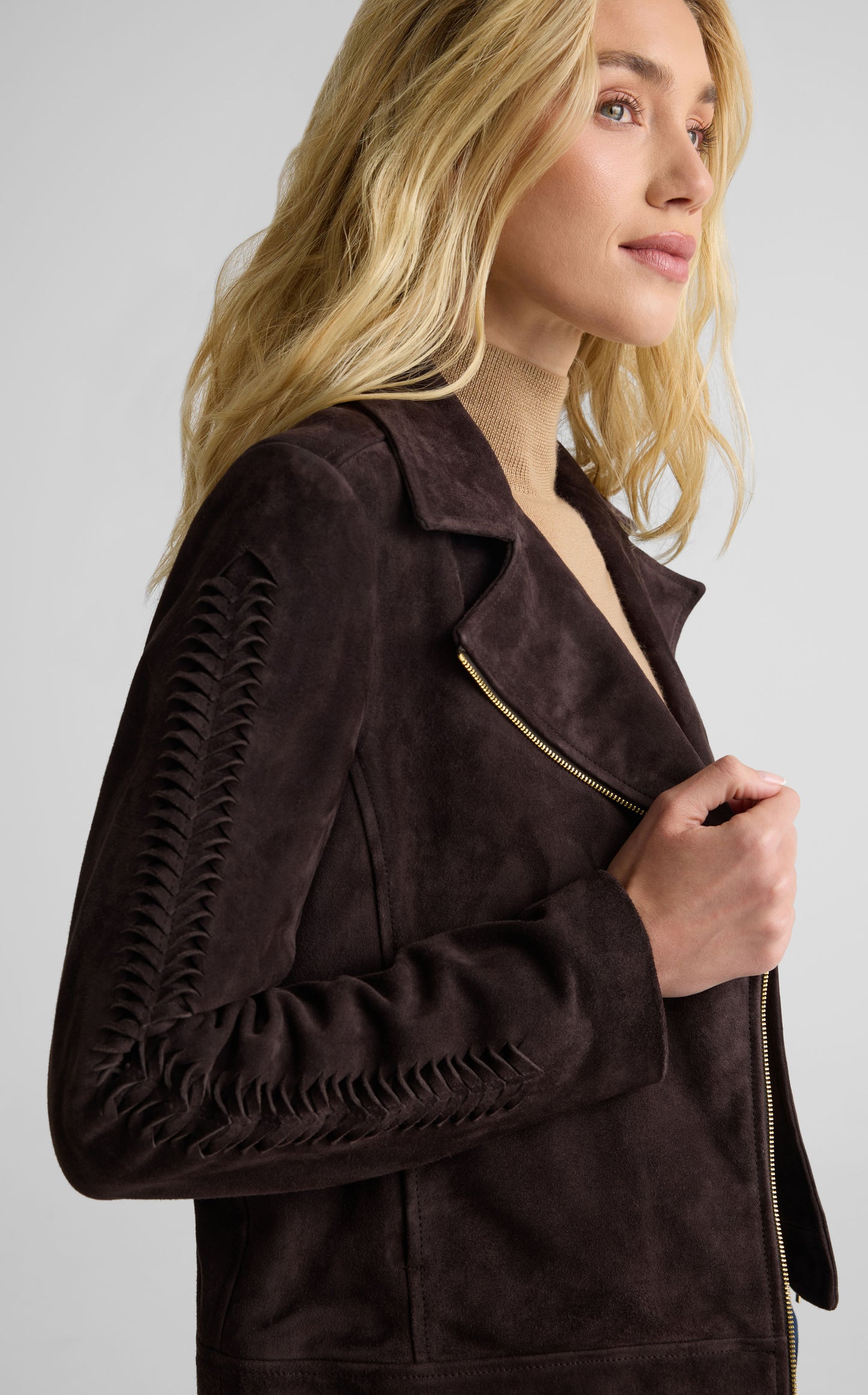 Jacket In Braided Suede