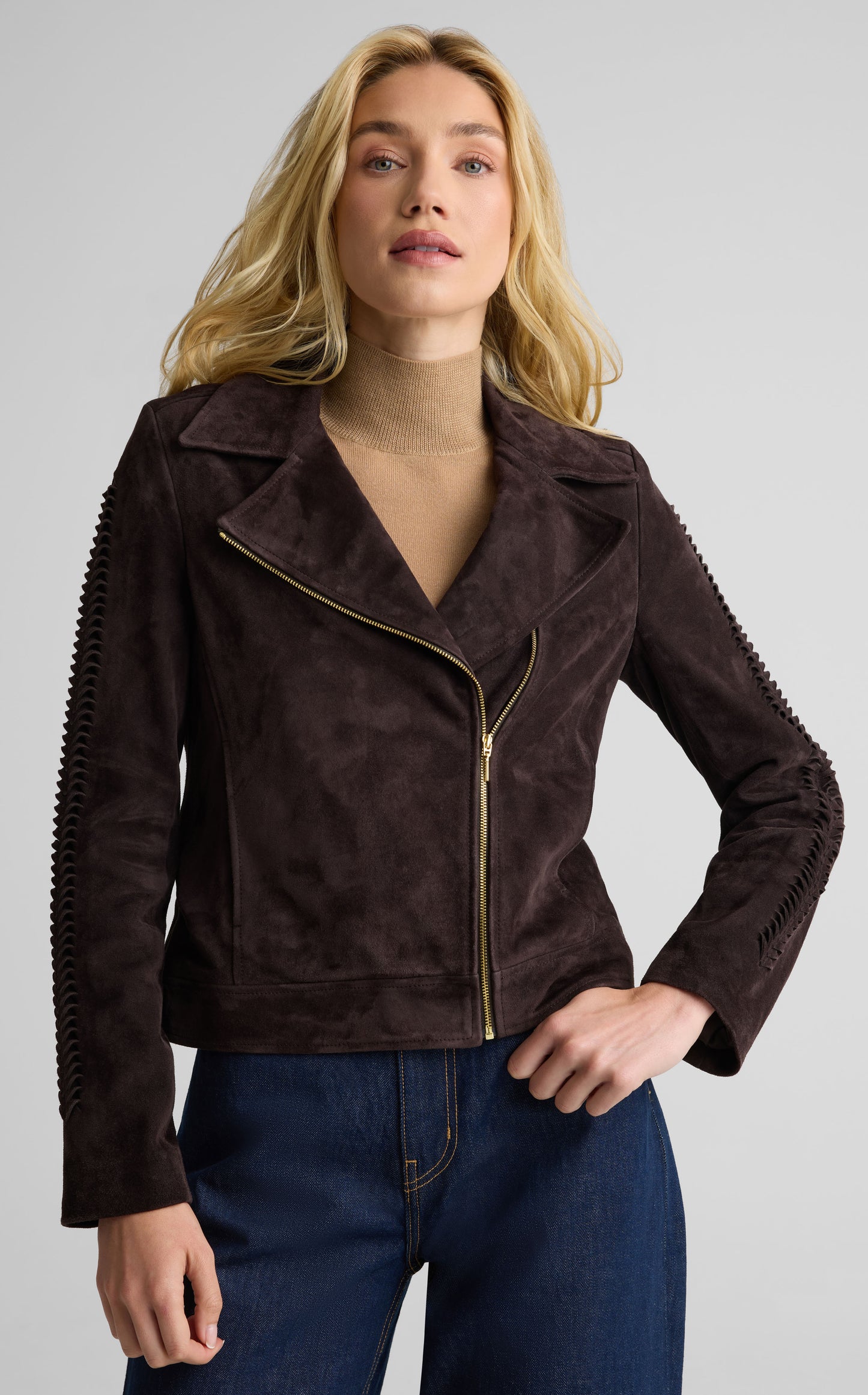 Jacket In Braided Suede