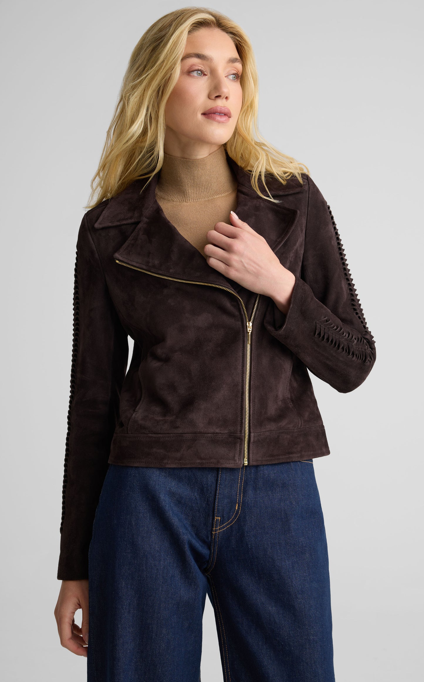 Jacket In Braided Suede